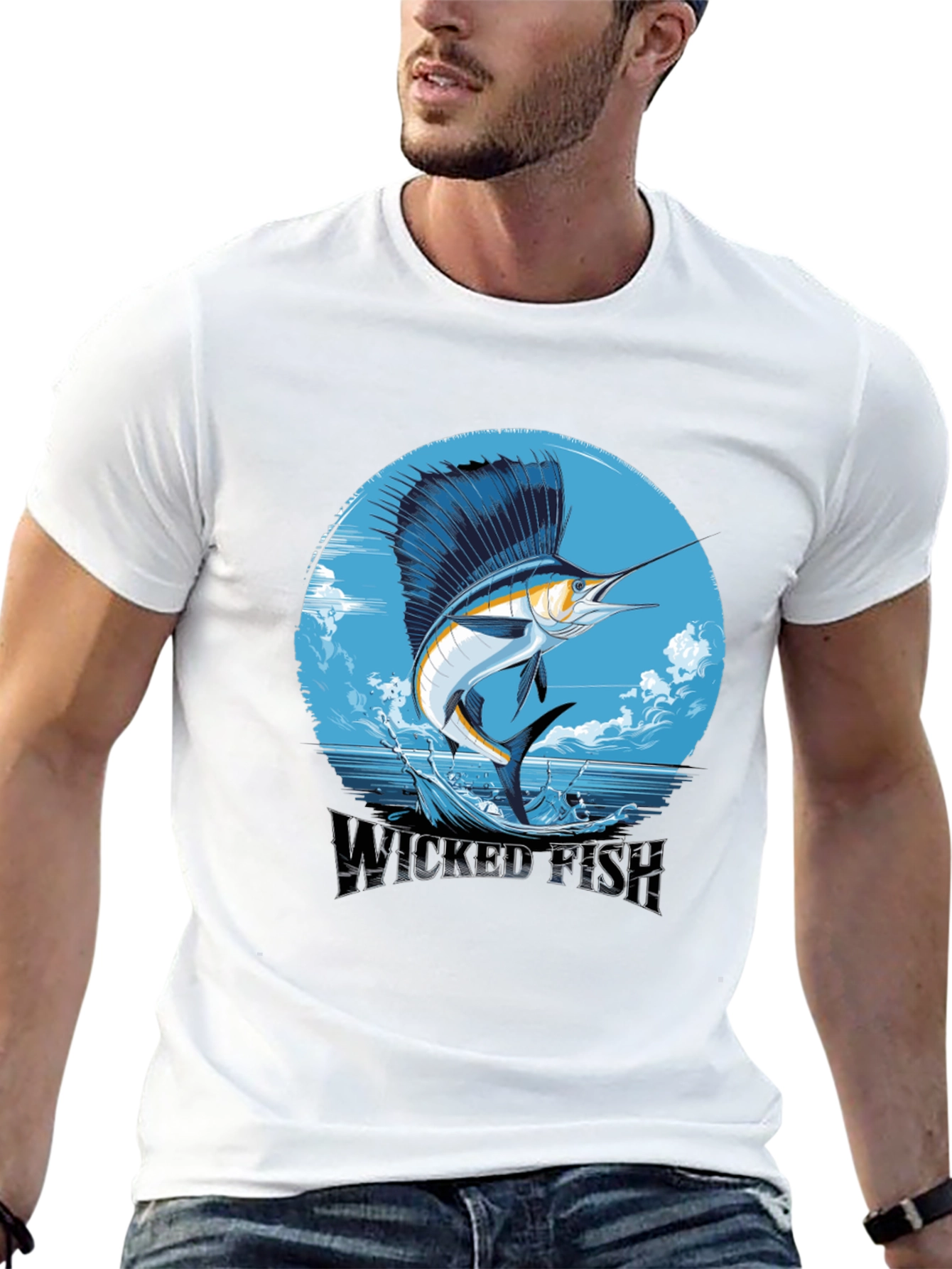 Black Wicked Fish Graphic Tee - Stylish Men's Black T-Shirt view 13