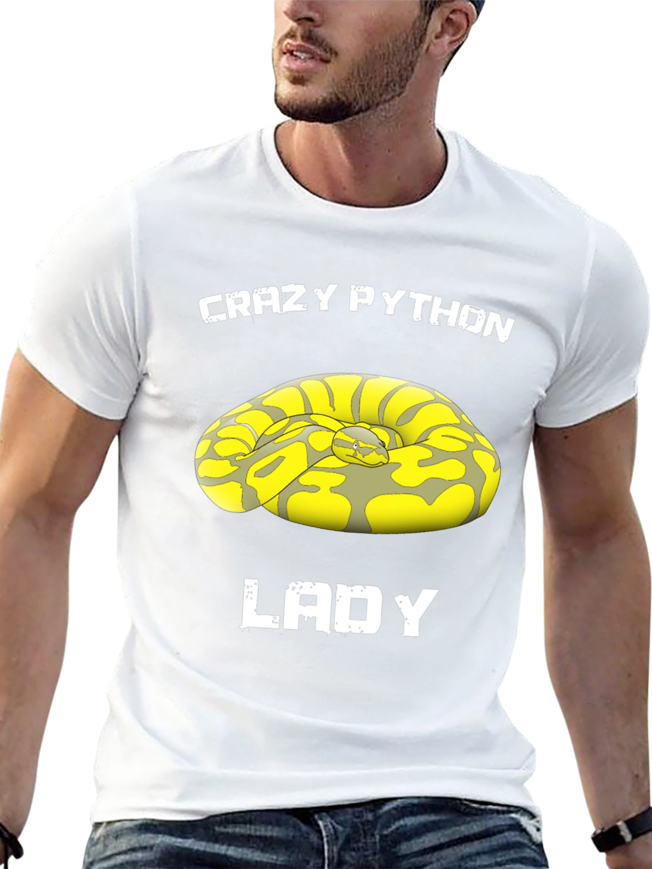 Black Crazy Python Lady Graphic T-Shirt view 13