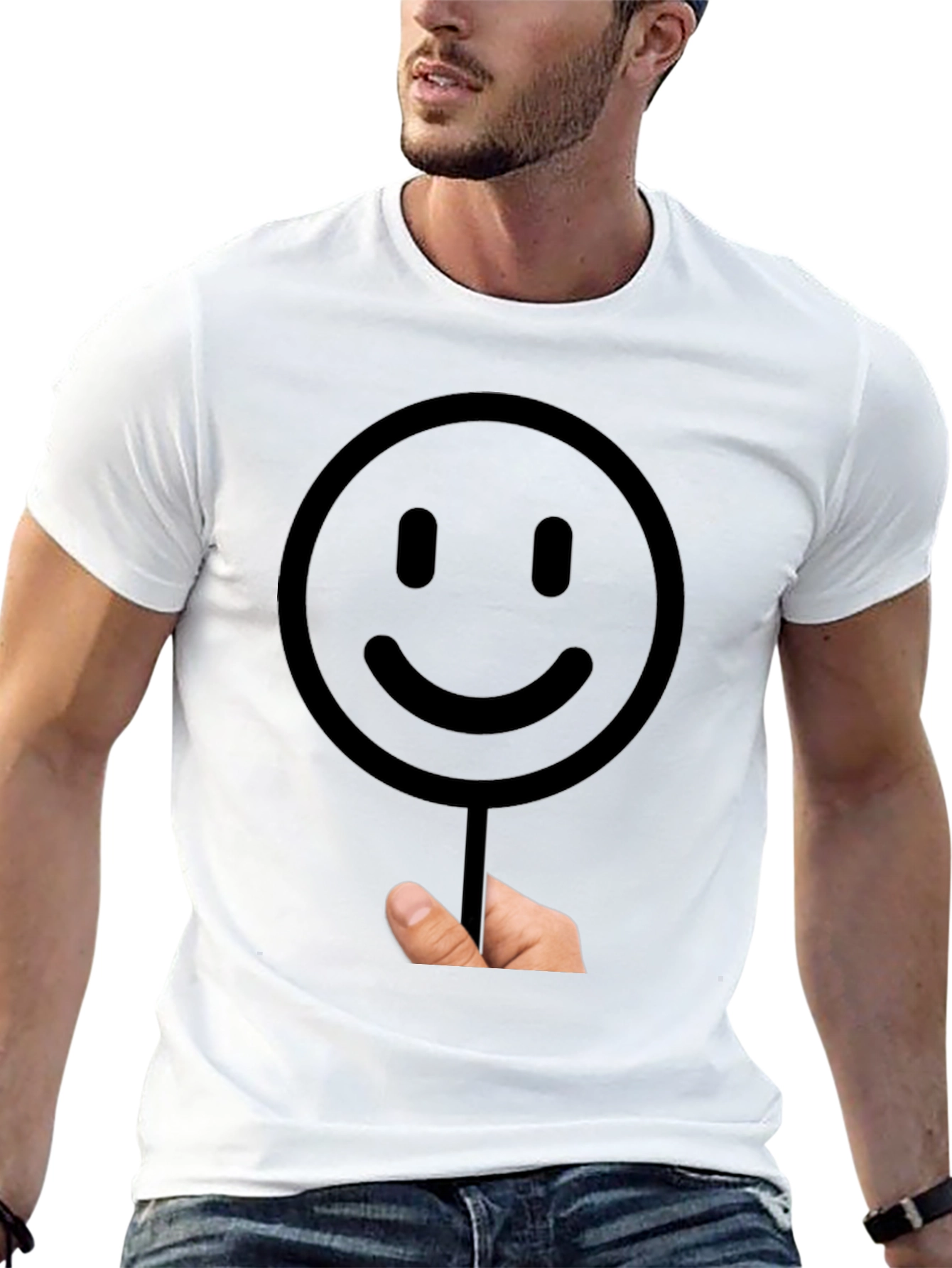 Black Smiley Face Graphic T-Shirt - Black view 13