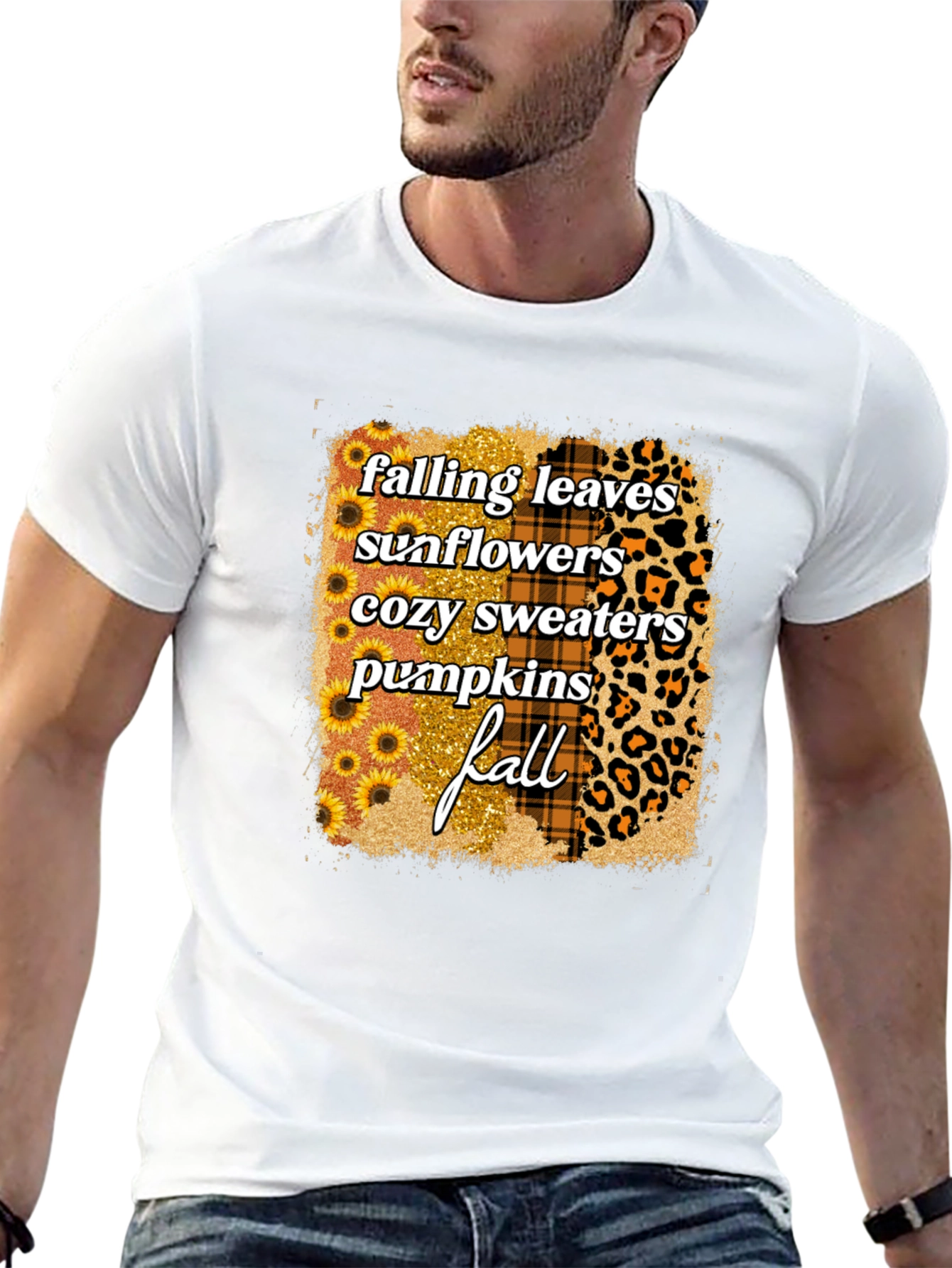 Black Fall Theme Graphic T-Shirt view 13