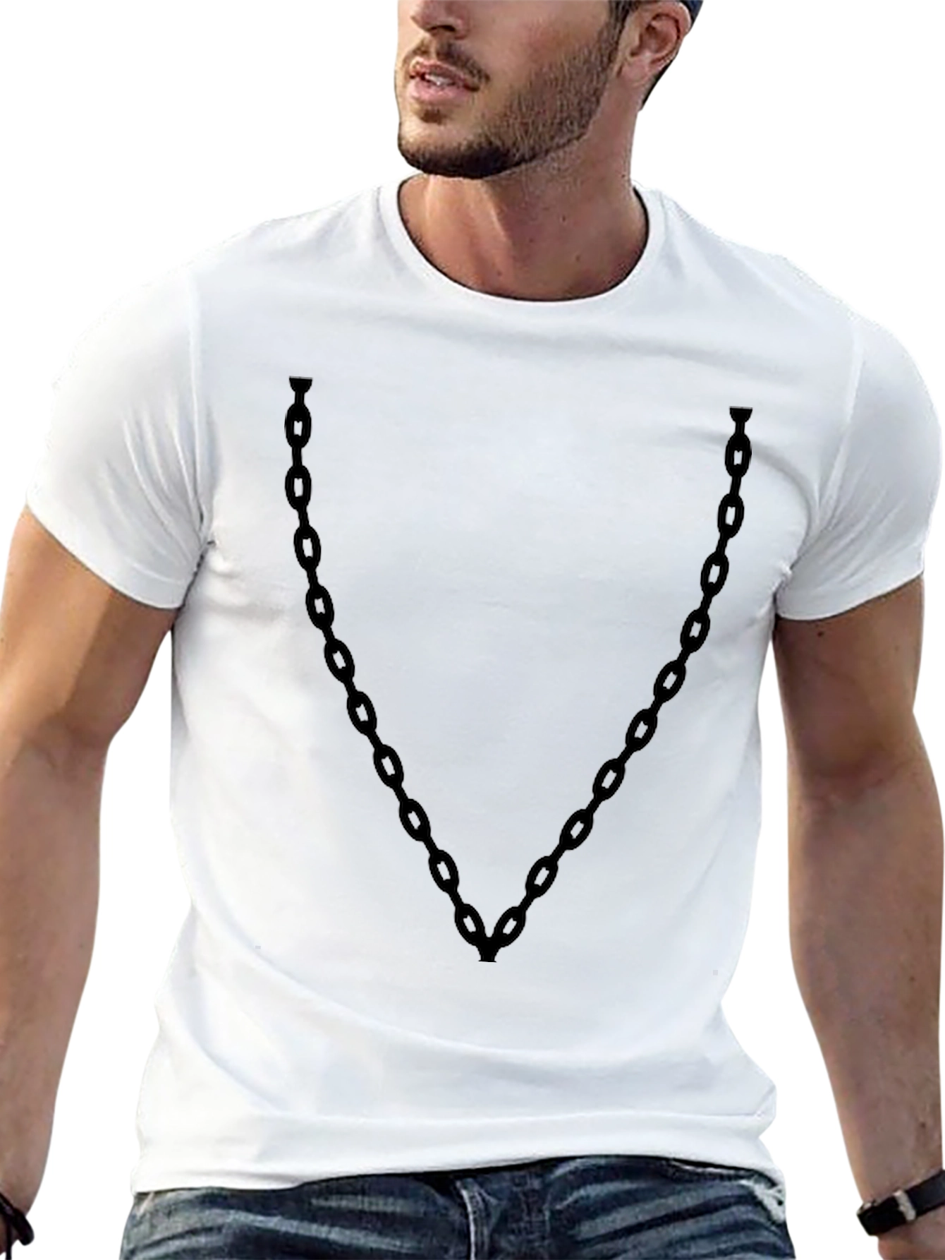 Black Chain Graphic Tee - Cool Casual Style - 13