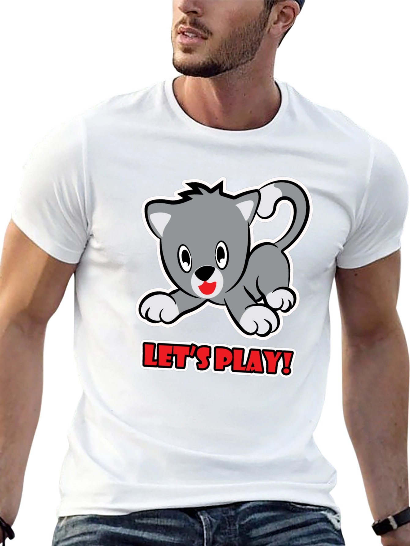 Black Cute Kitten Play T-Shirt view 13