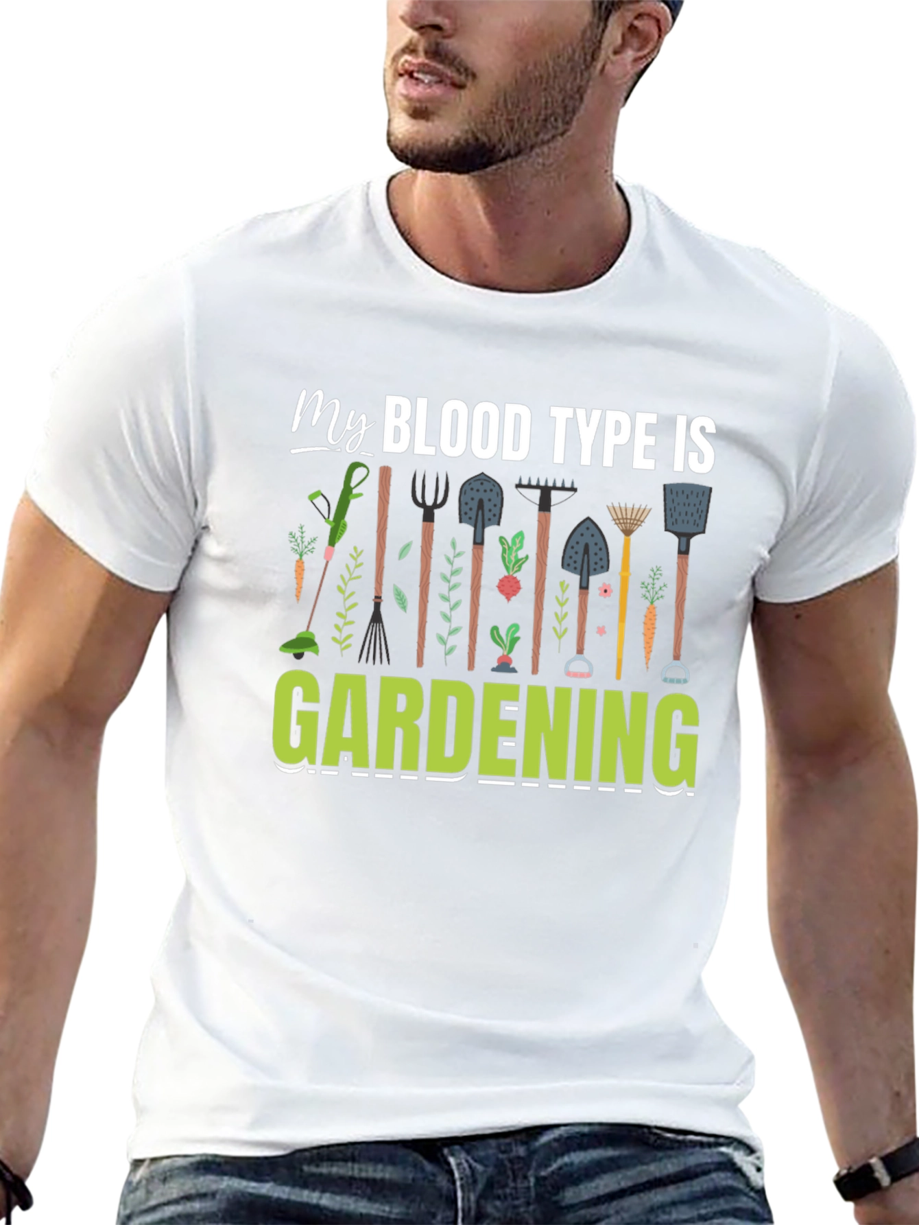 Black Gardening Blood Type T-Shirt view 13