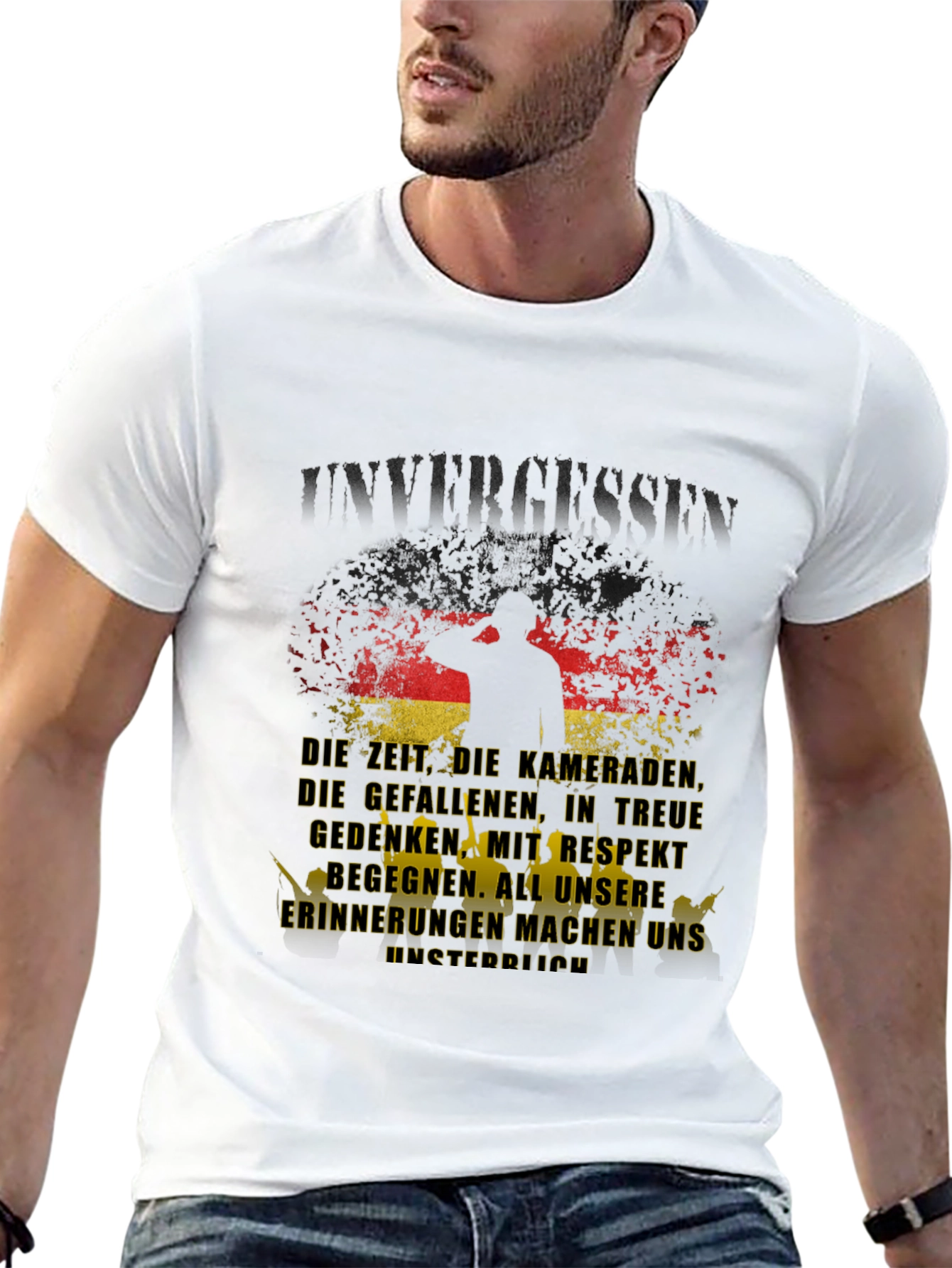 Black Unvergessen German Pride T-Shirt view 13
