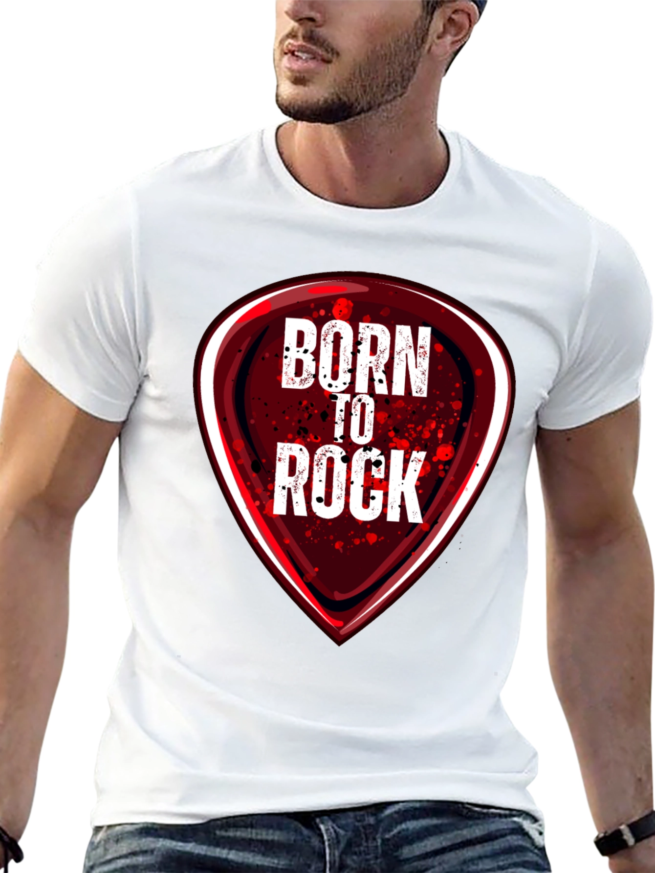 Black Born to Rock Graphic T-Shirt - Music Lover Tee view 13