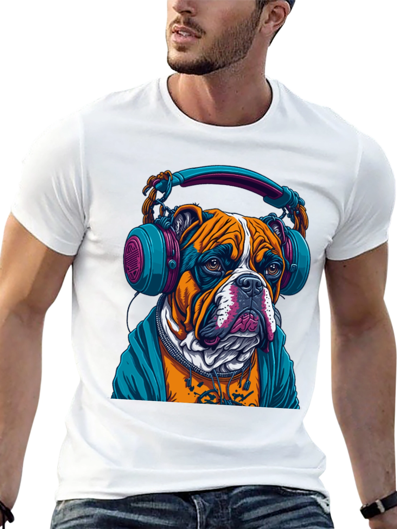 Black Bulldog DJ Graphic Tee - Cool & Trendy! view 13