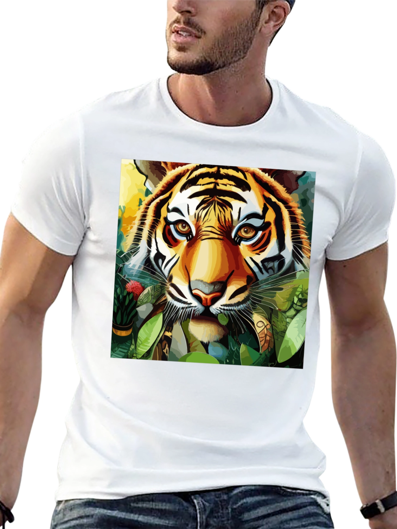 Black Tiger Portrait Graphic Tee - Bold Jungle Style view 13