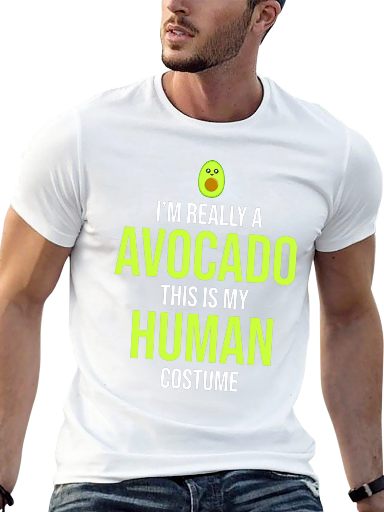 Black Avocado Human Costume T-Shirt - Funny Halloween Tee view 13