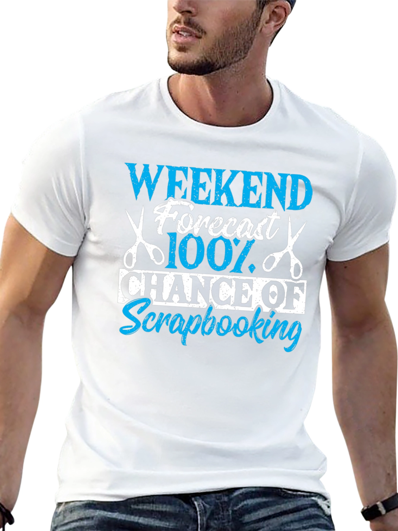 Black Scrapbooking Weekend Forecast T-Shirt view 13