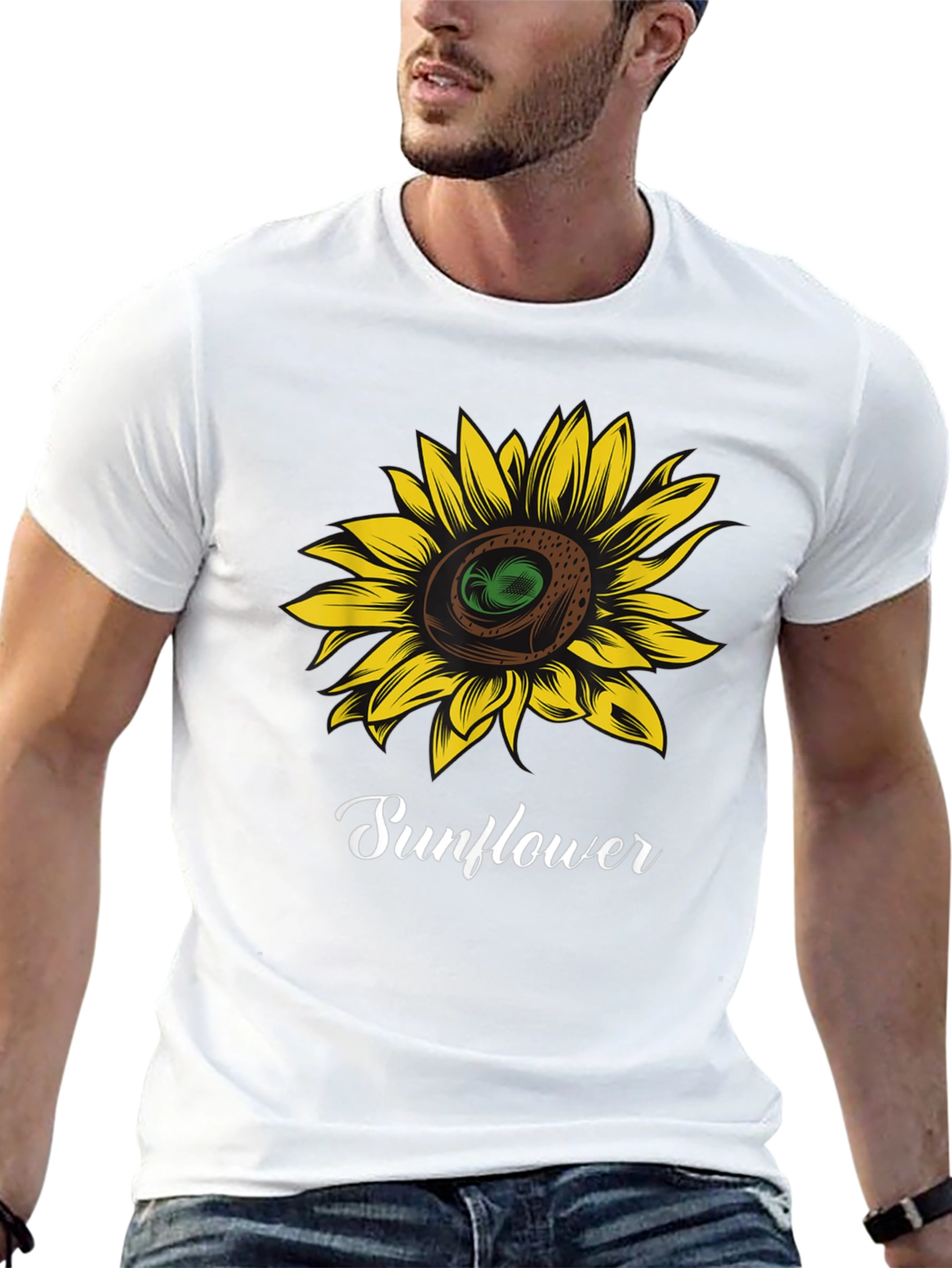 Black Sunflower Graphic T-Shirt - Stylish Black Tee view 13