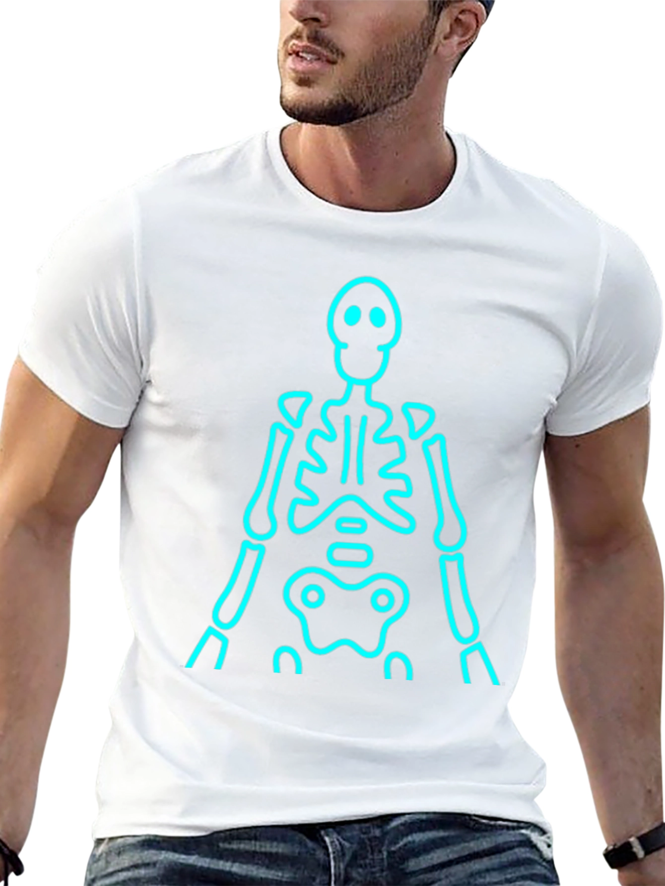 Black Skeleton Glow T-Shirt - Black view 13