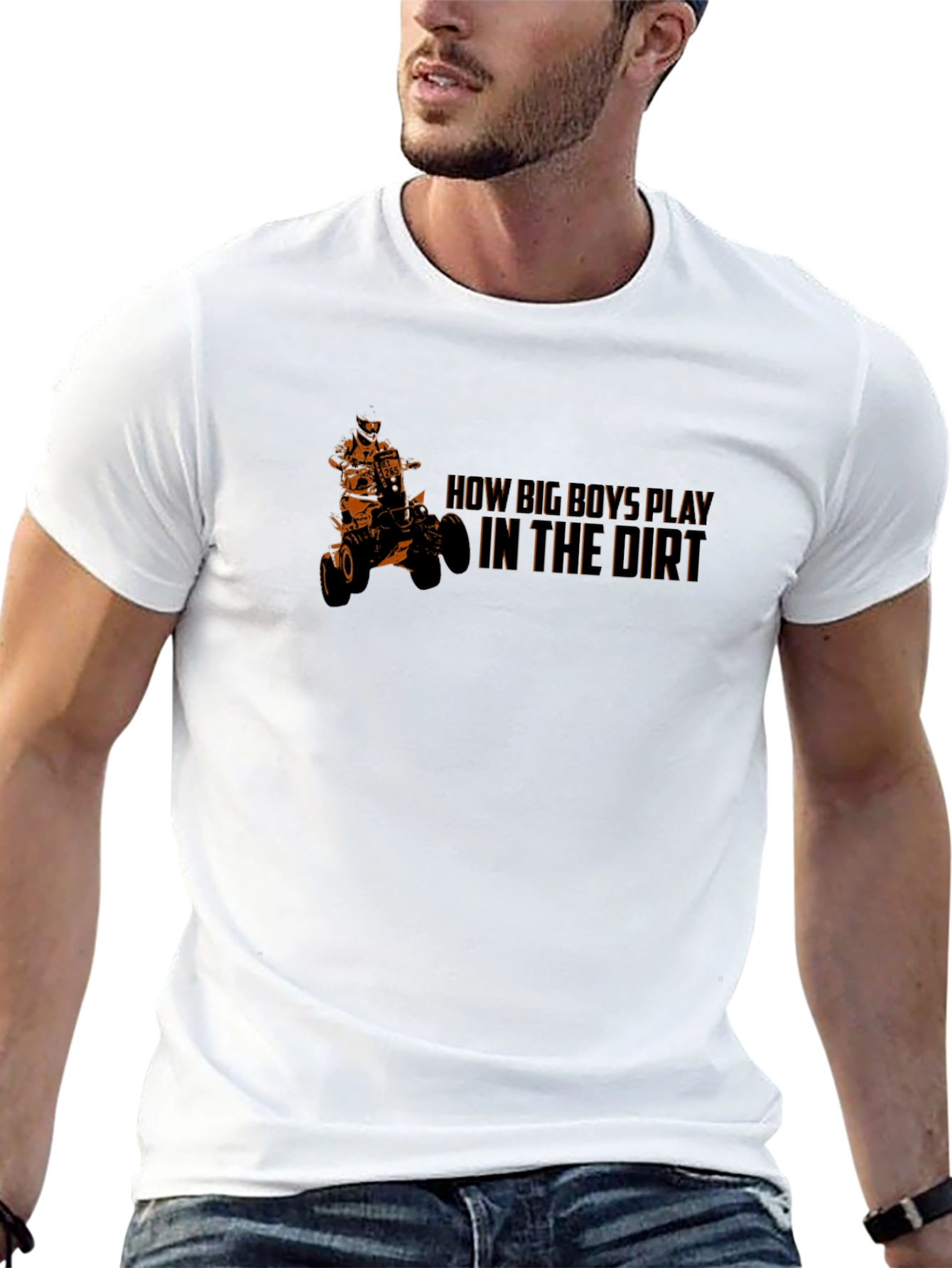 Black How Big Boys Play in the Dirt ATV T-Shirt view 13