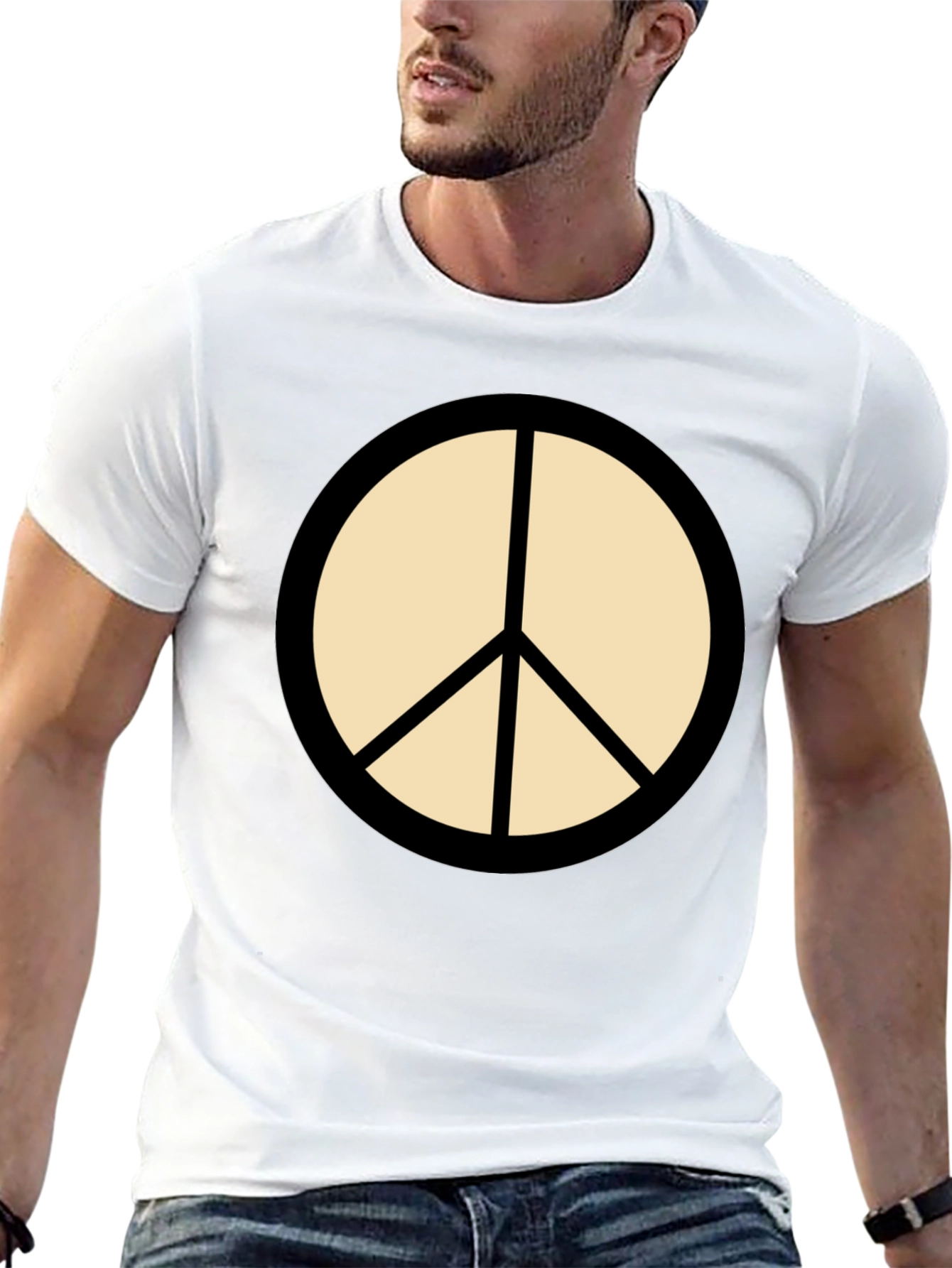 Black Peace Sign T-Shirt - Stylish & Comfortable Casual Wear view 13