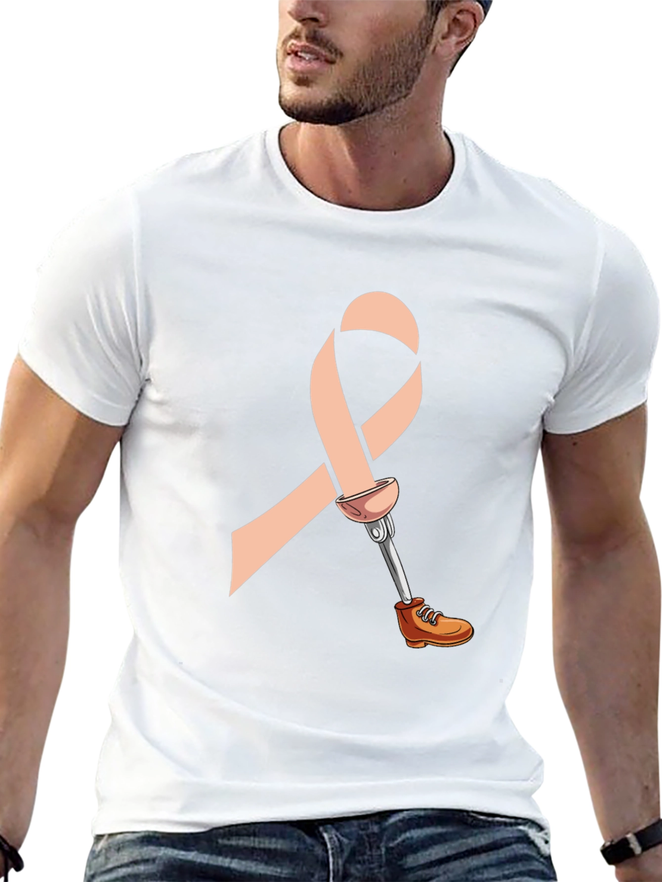 Black Prosthetic Awareness Ribbon Graphic T-Shirt view 13