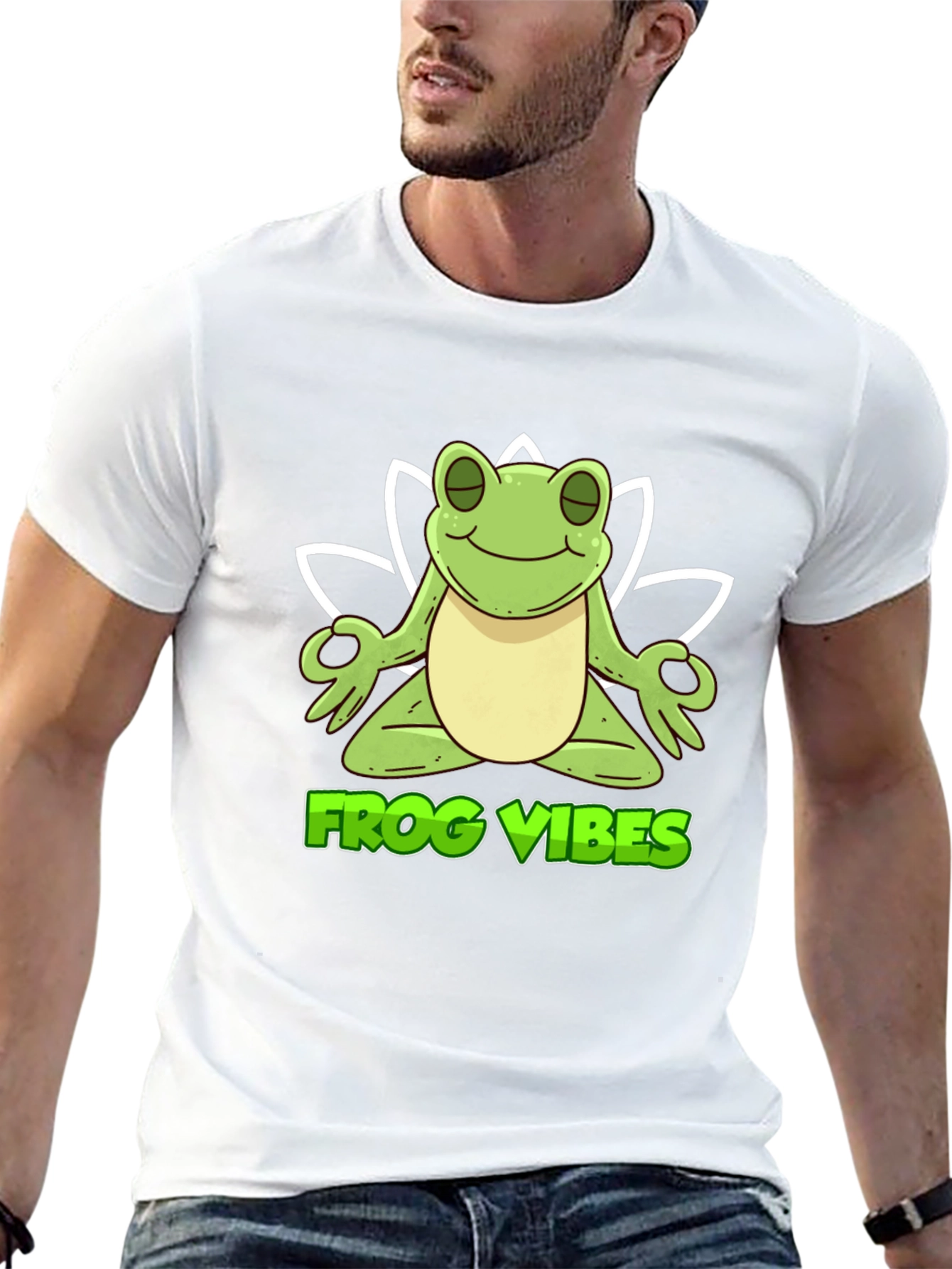 Black Frog Vibes Meditation T-Shirt - Black view 13