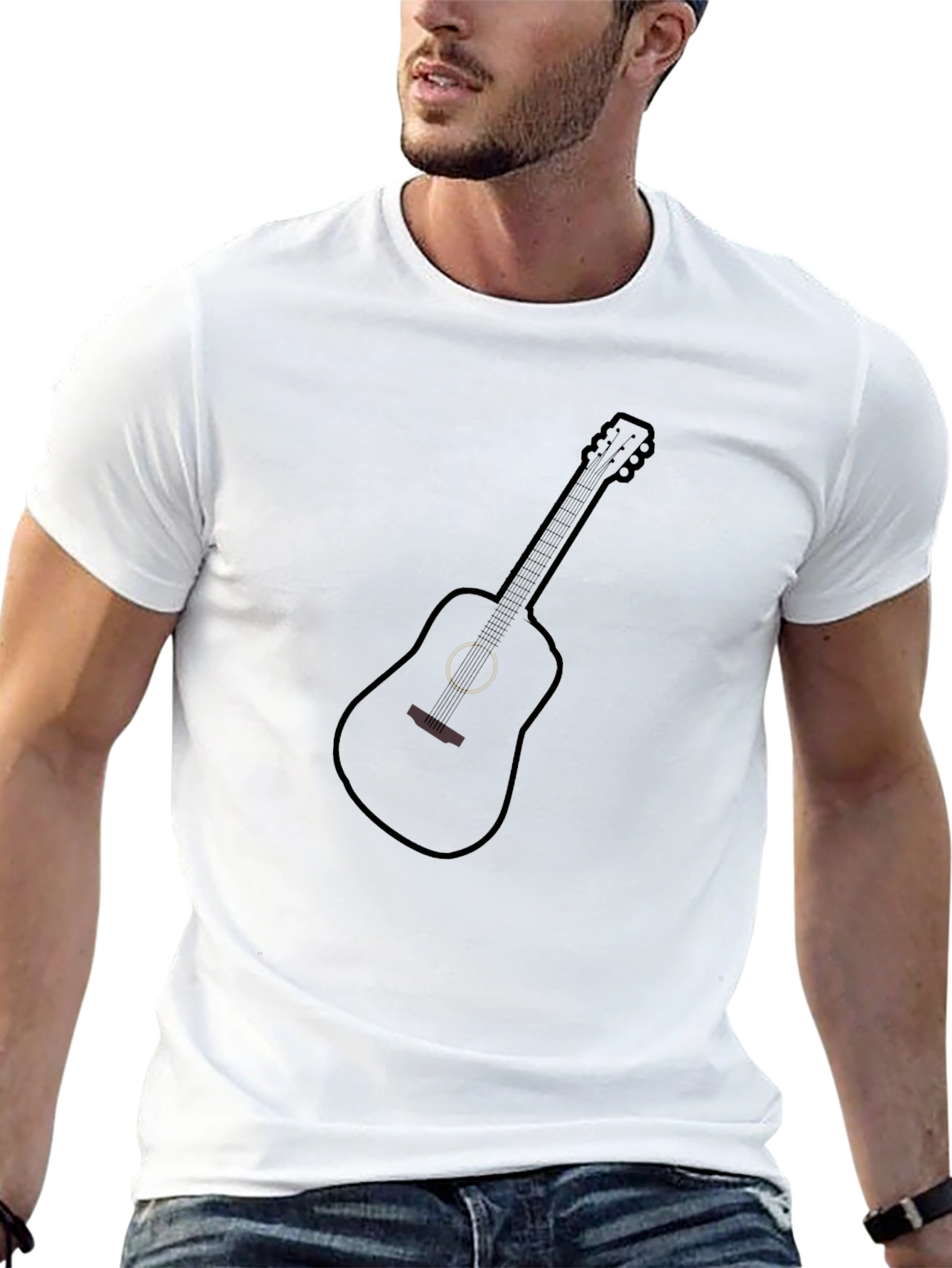 Black Black Guitar Graphic Tee - Music Lover T-Shirt view 13