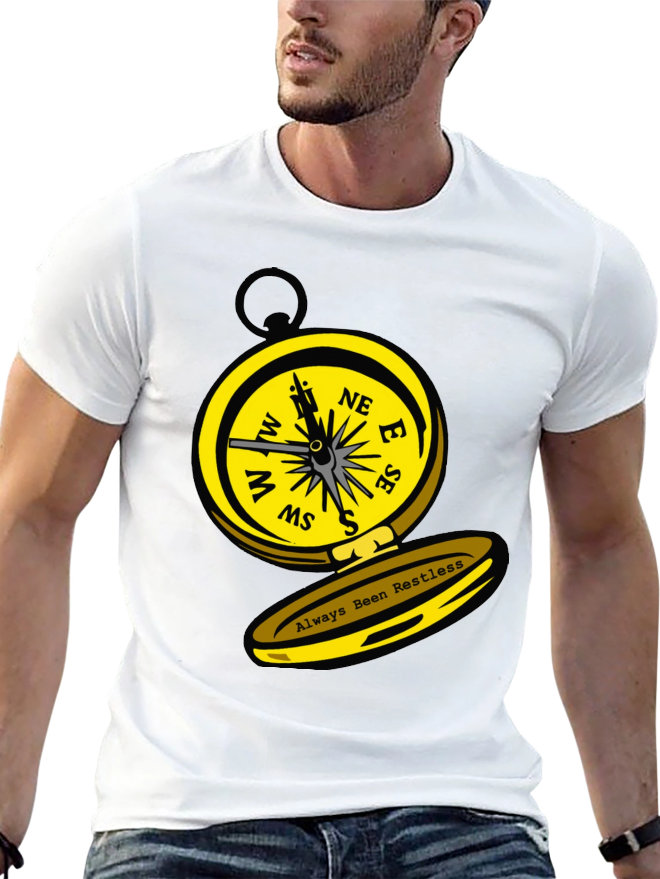 Black Always Been Restless Compass Graphic T-Shirt view 13