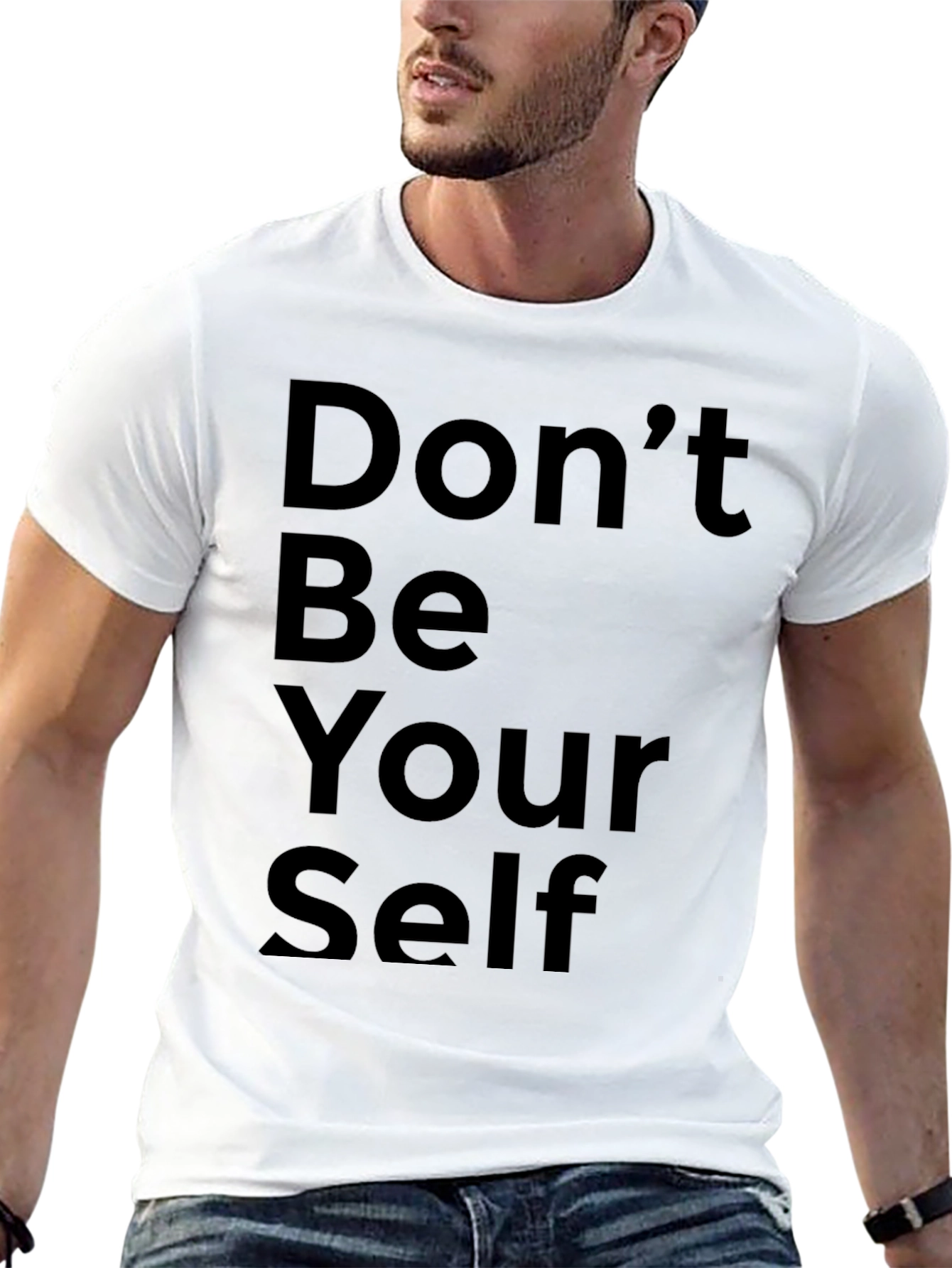 Black Don't Be Yourself Black Graphic Tee view 13