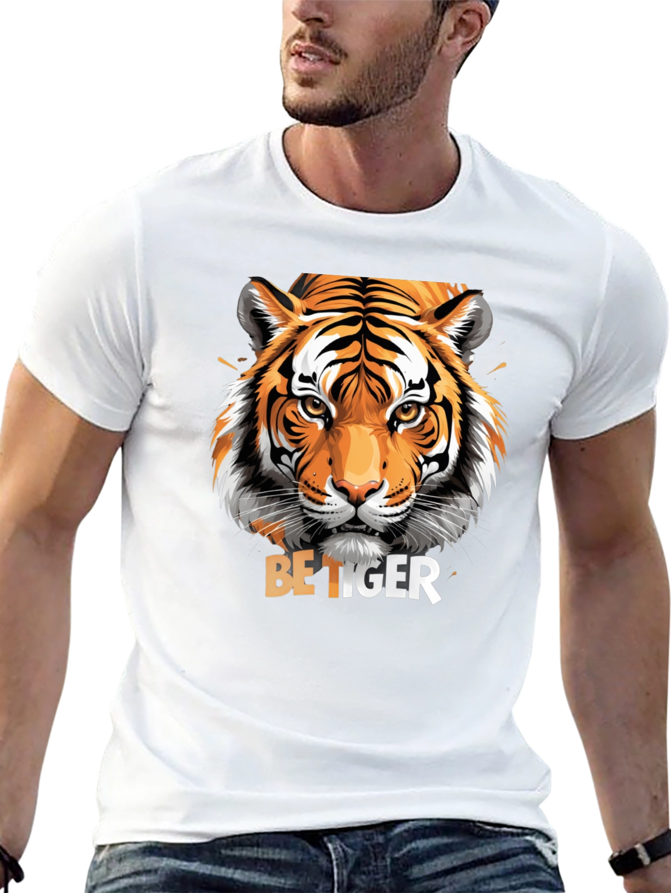 Black Be Tiger Graphic T-Shirt - Stylish Animal Print Tee view 13