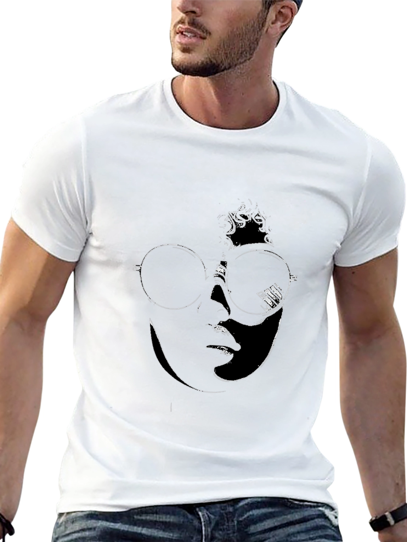 Black Retro Silhouette Graphic Tee - Black view 13