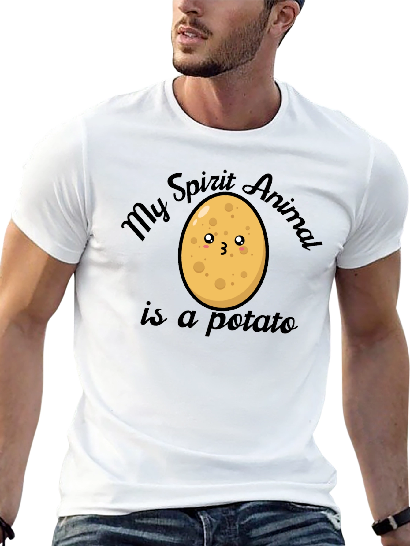 Black My Spirit Animal is a Potato T-Shirt view 13