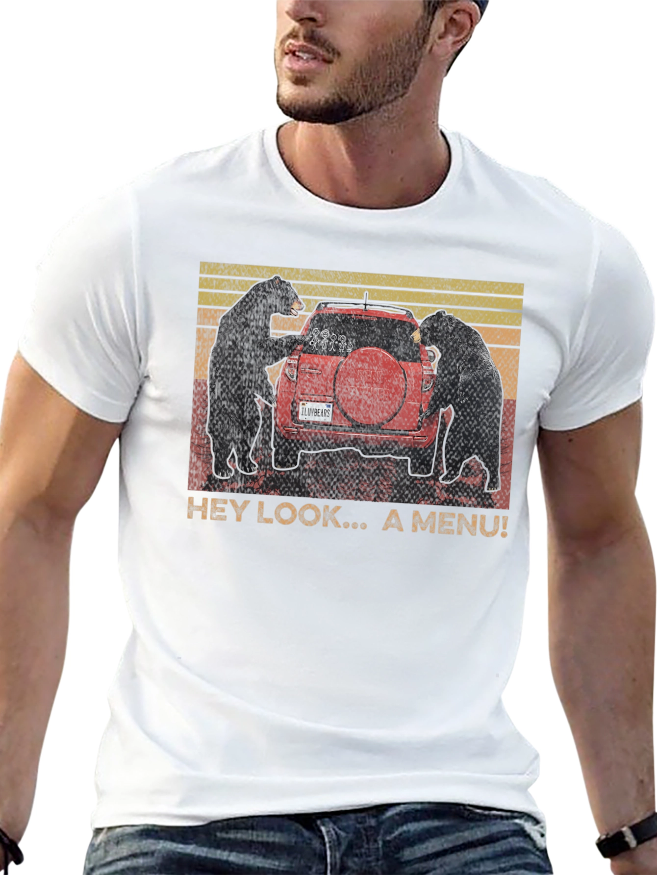 Black Bears & Car T-Shirt - "Hey Look, A Menu!" Humor Tee view 13