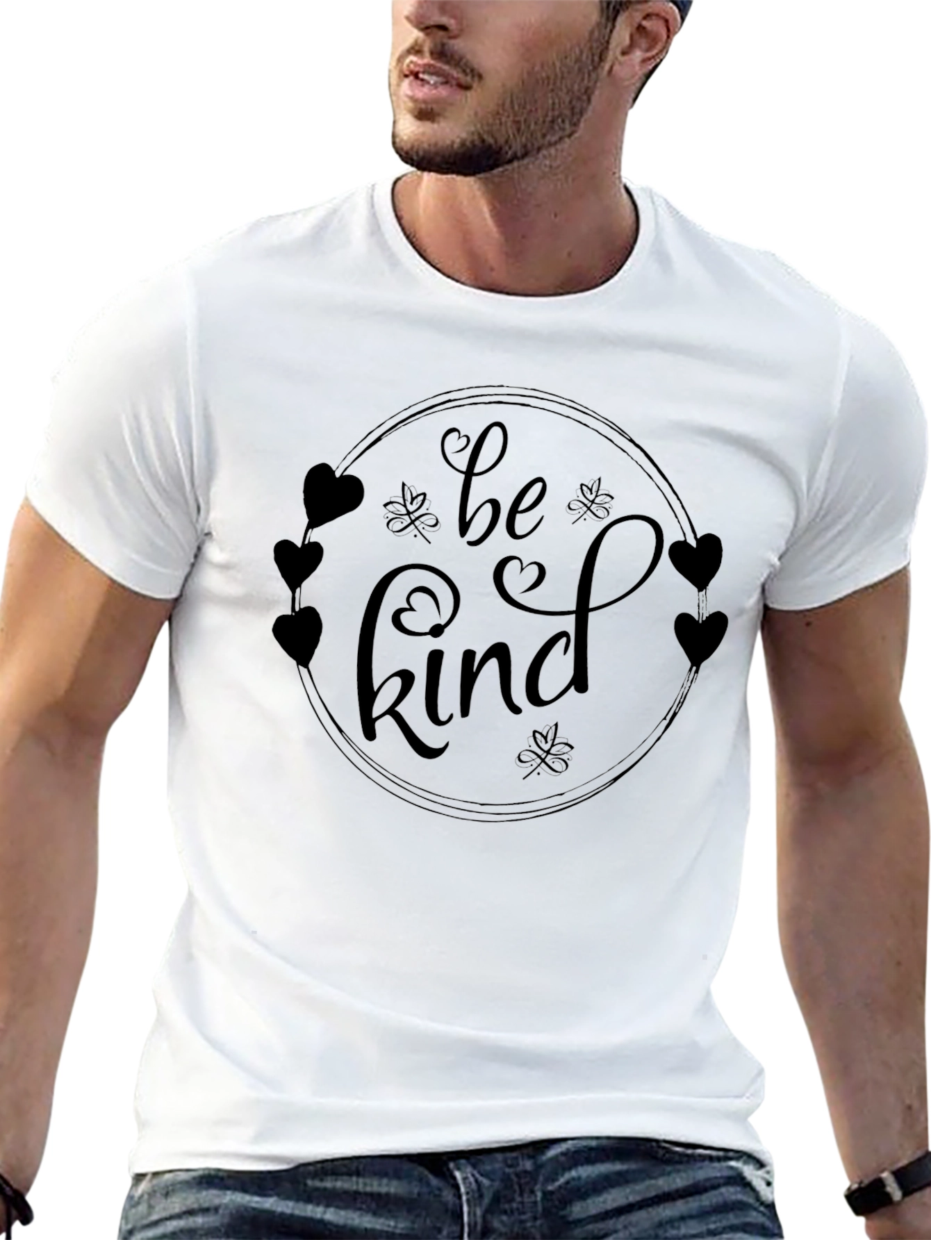 Black Be Kind Graphic T-Shirt - Black Cotton Blend view 13