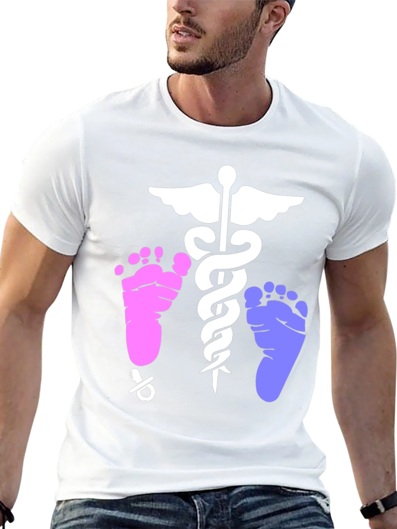 Black Newborn Baby Doctor Unisex T-Shirt view 13