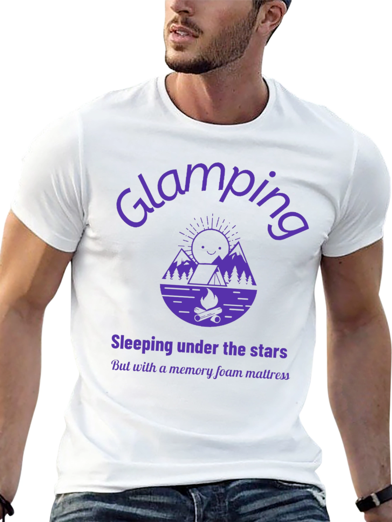 Black Glamping Graphic Tee - Sleeping Under the Stars view 13
