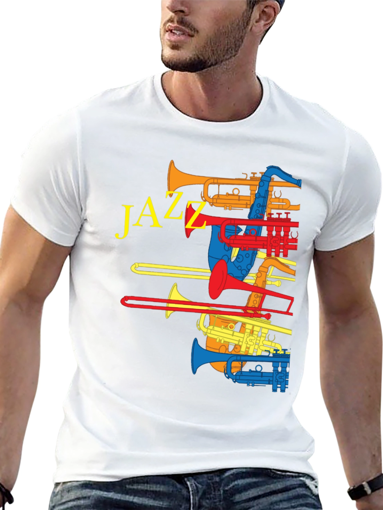 Black Jazz Instrument T-Shirt - Colorful Music Tee view 13