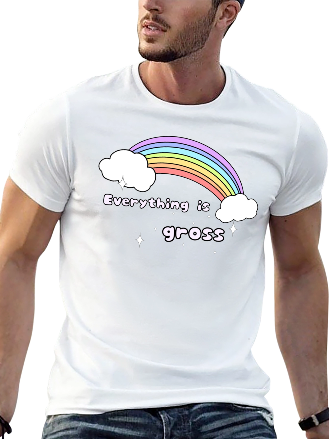 Black Everything is Gross Rainbow T-Shirt - Black Graphic Tee view 13