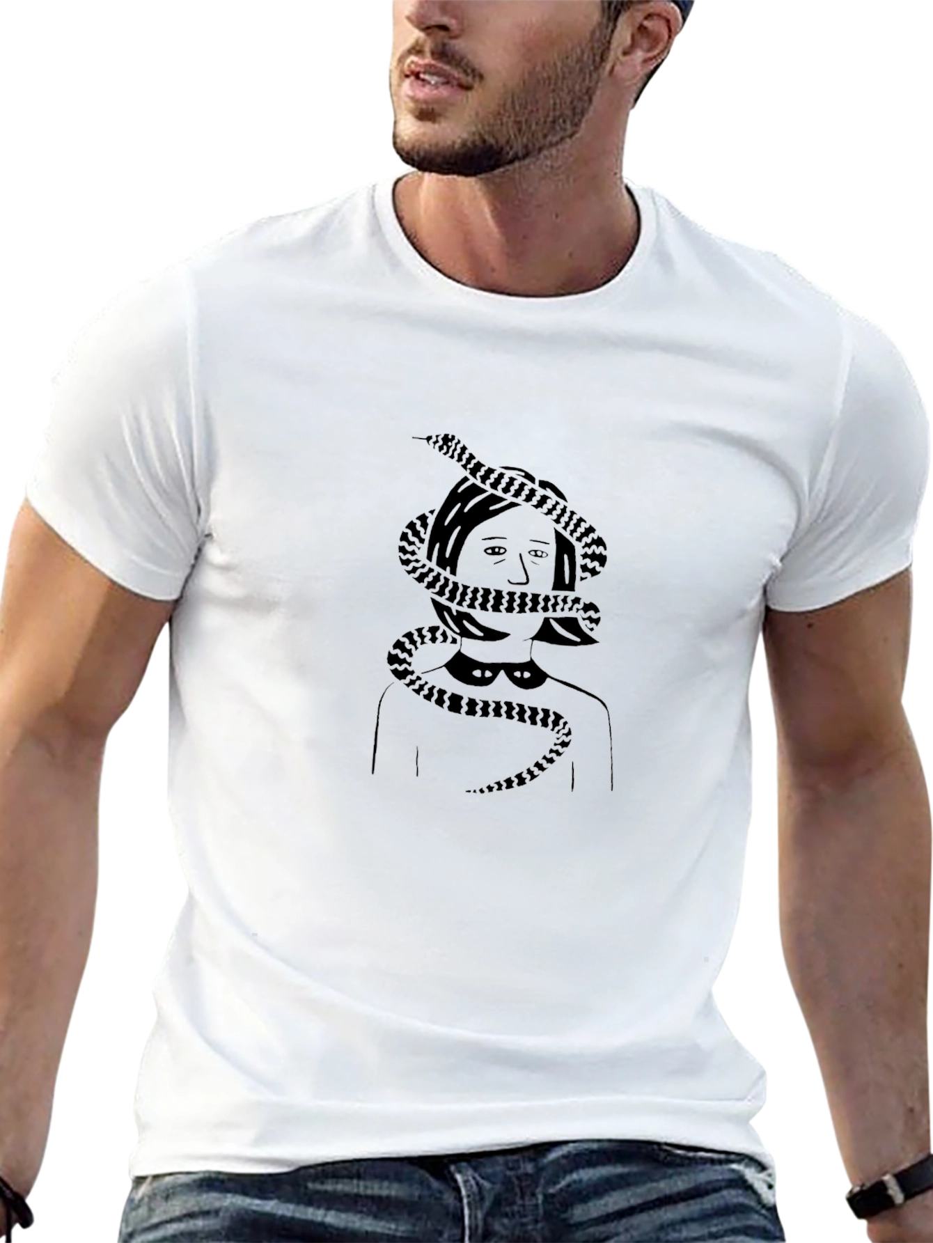Black Snake Woman Graphic Tee - Dark Humor T-Shirt view 13