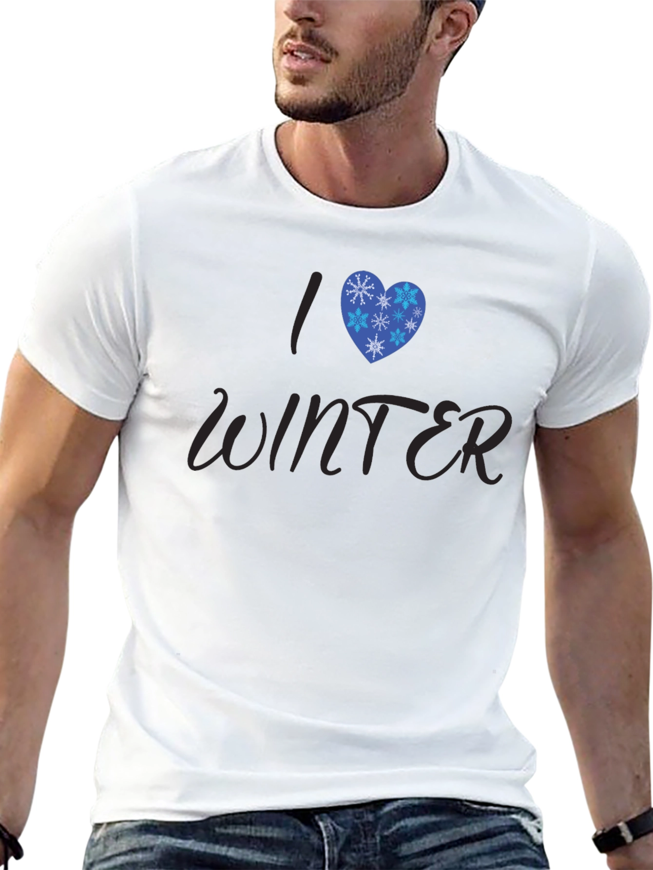 Black I Heart Winter Graphic Tee - Stylish Seasonal T-Shirt view 13