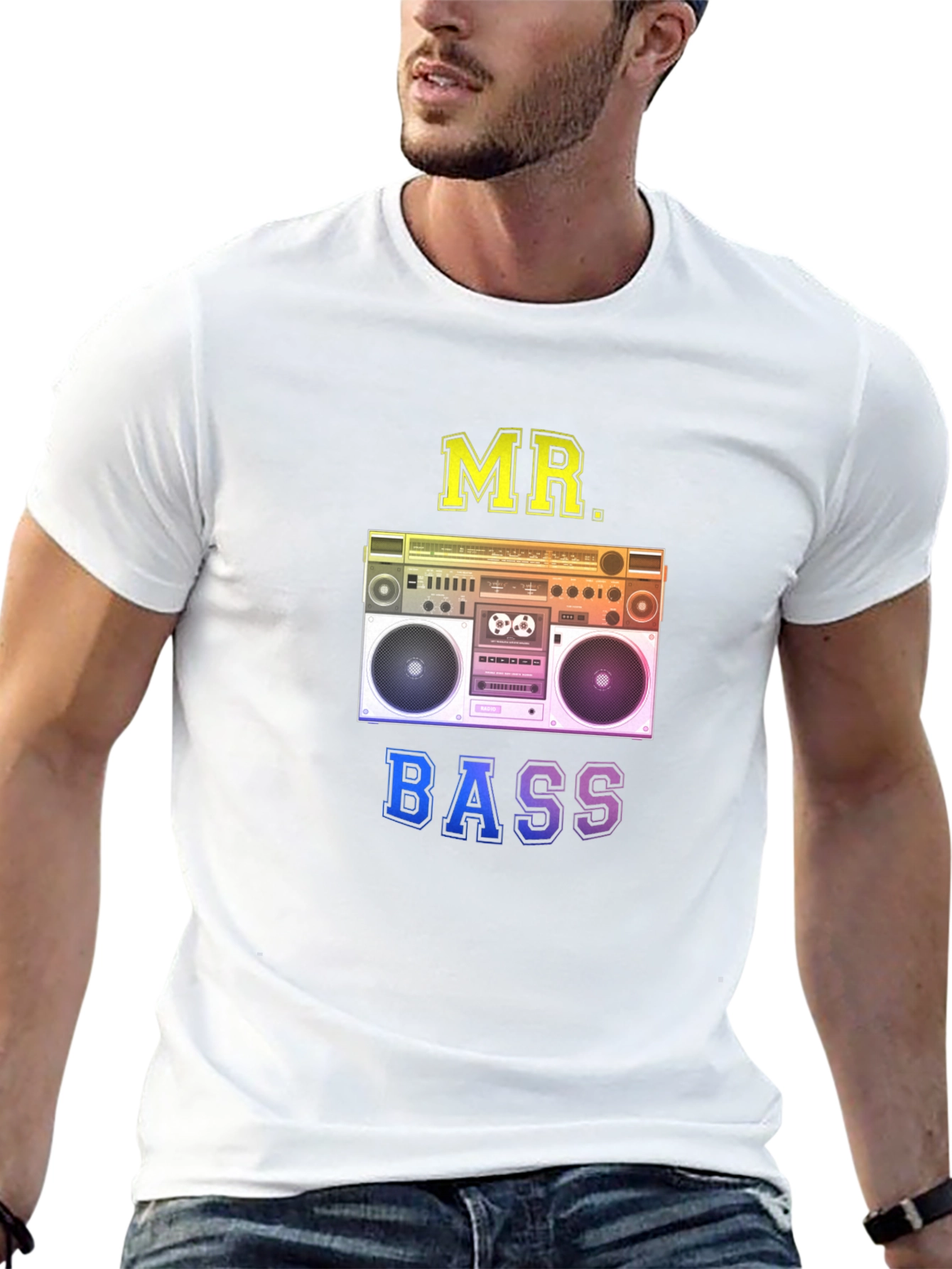 Black Mr. Bass Retro Boombox Graphic Tee - Black view 13
