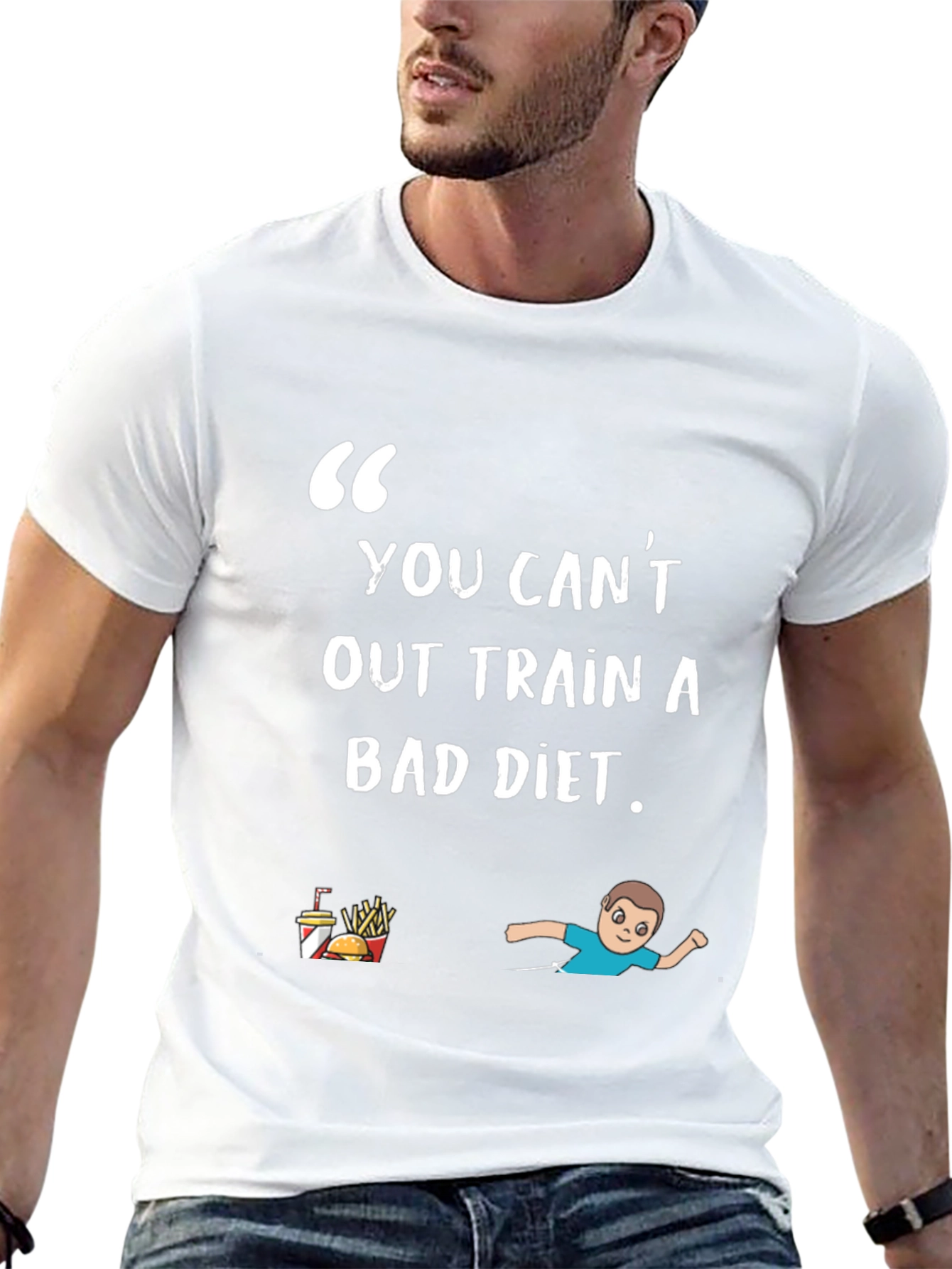 Black You Can't Out Train A Bad Diet T-Shirt view 13