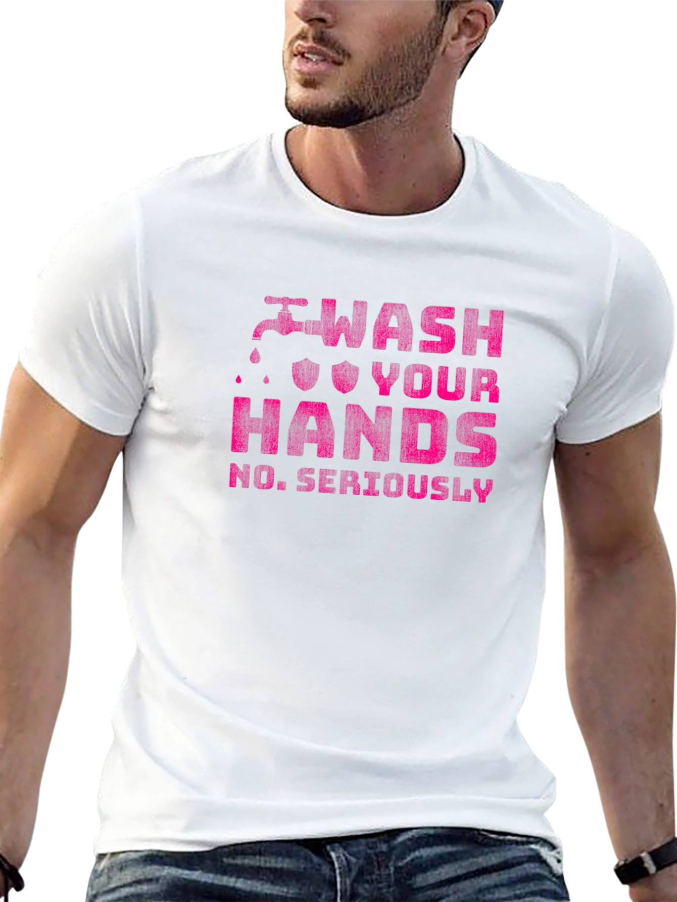 Black Wash Your Hands Graphic T-Shirt view 13