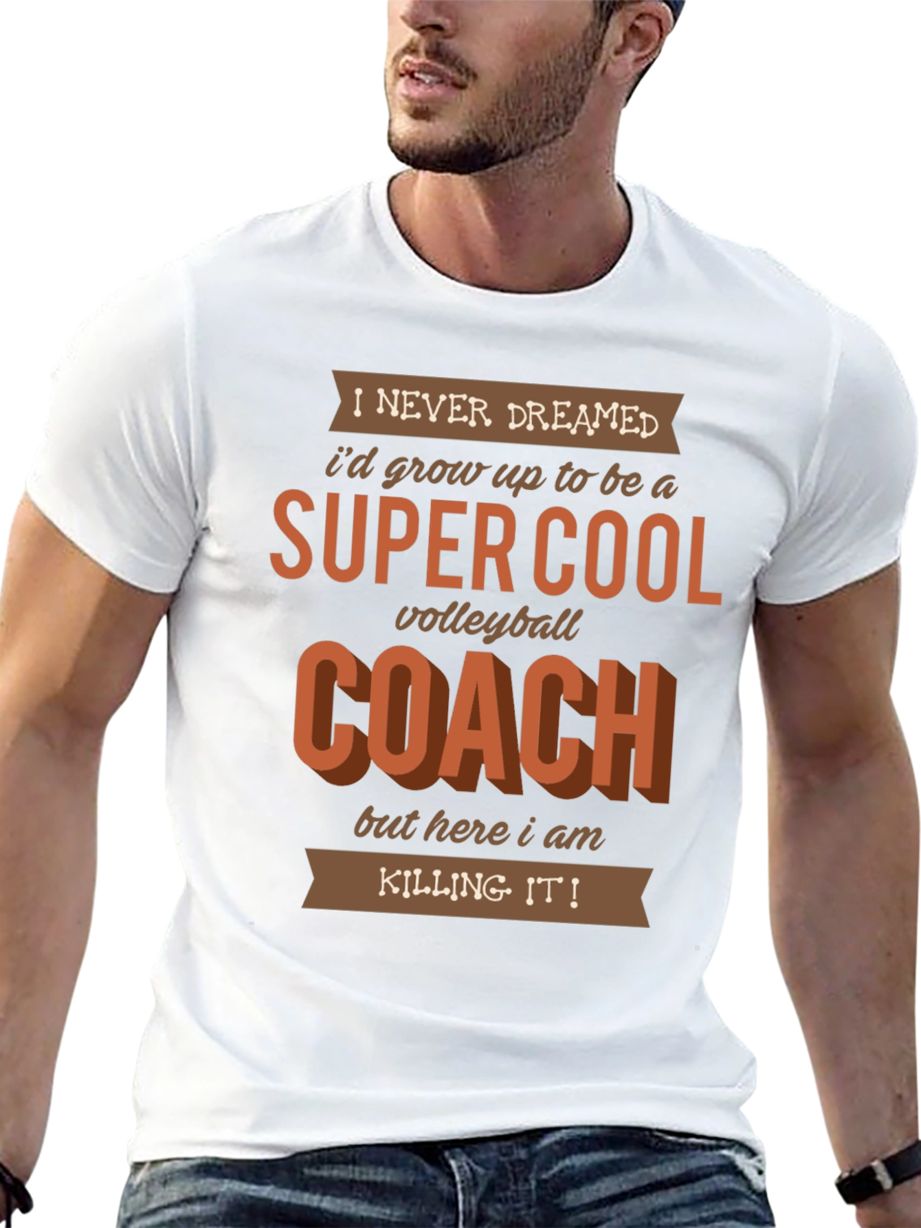 Black Super Cool Volleyball Coach Graphic T-Shirt view 13