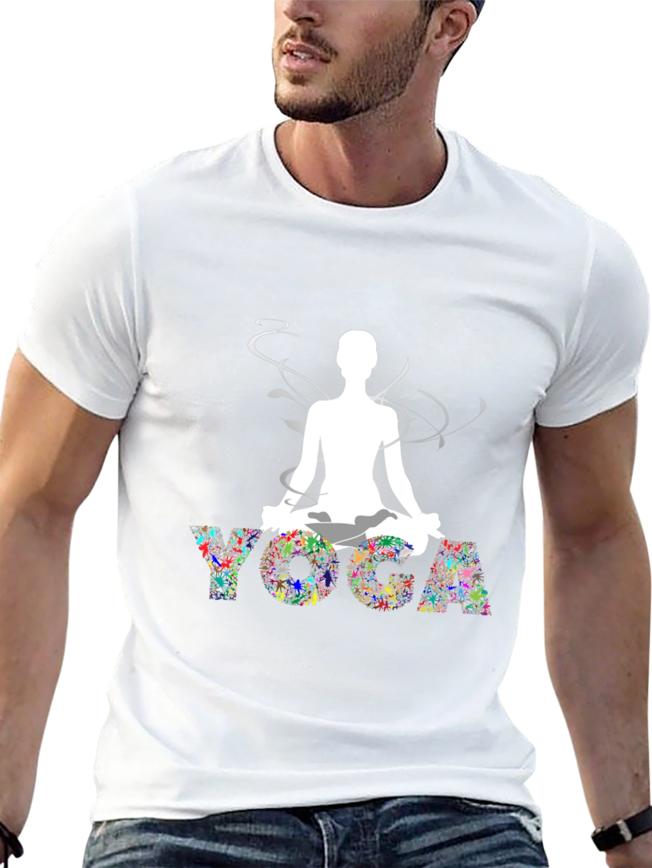 Black Yoga Graphic Black T-Shirt view 13