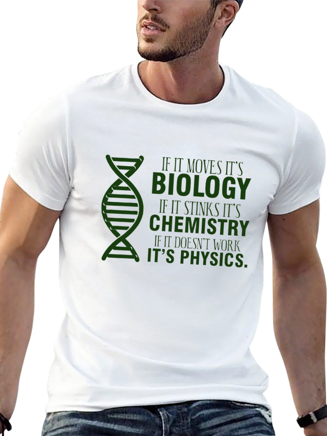 Black Science Humor T-Shirt: Biology, Chemistry, Physics view 13