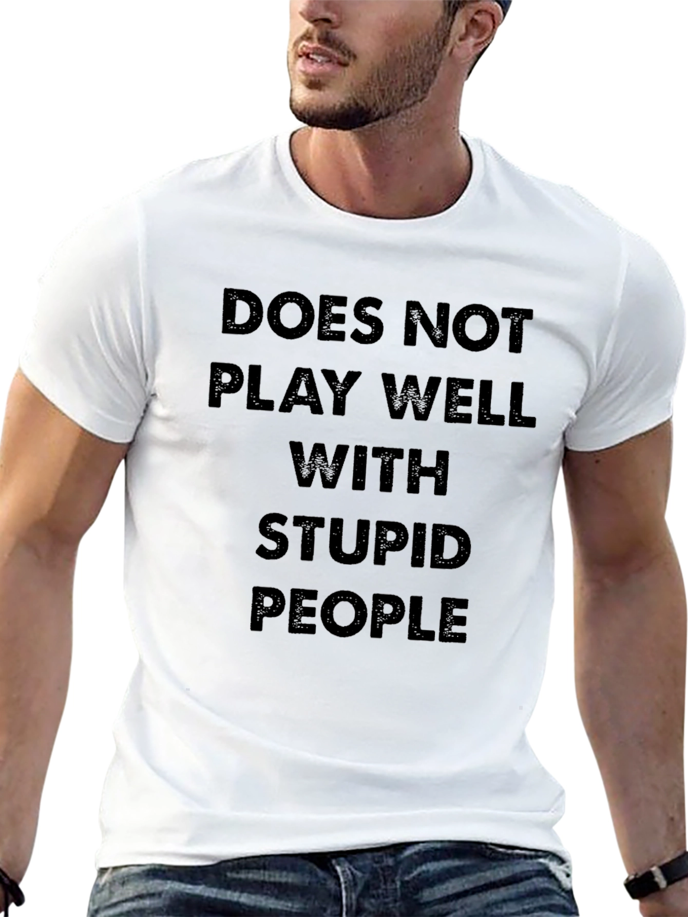Black Does Not Play Well With Stupid People T-Shirt view 13