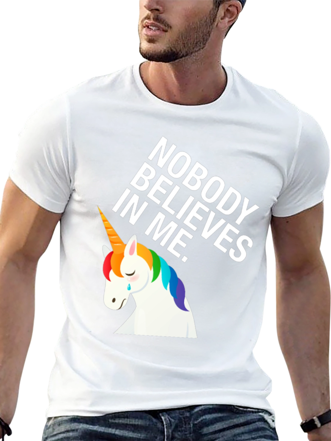 Black Sad Unicorn Graphic Tee - Nobody Believes view 13