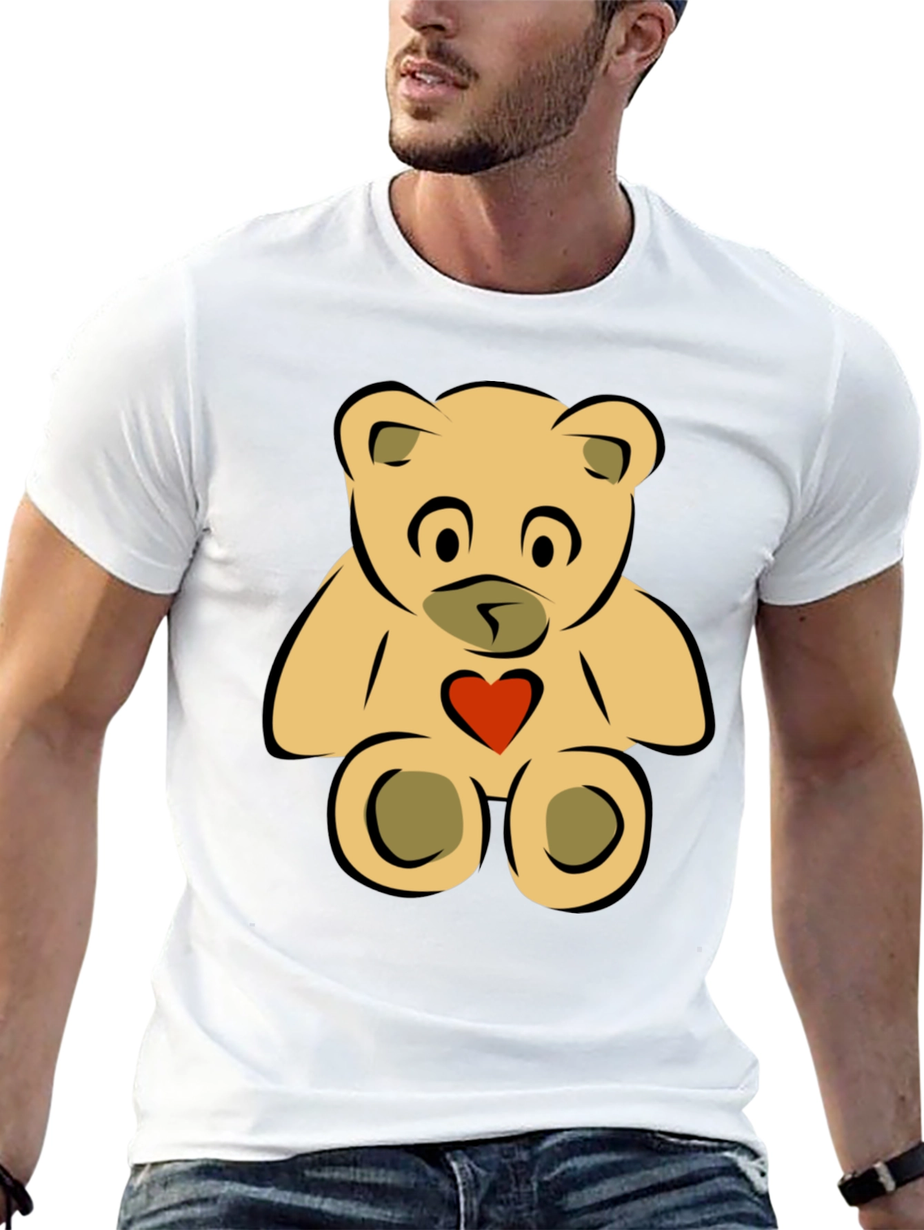 Black Cute Teddy Bear Graphic Tee - Black view 13