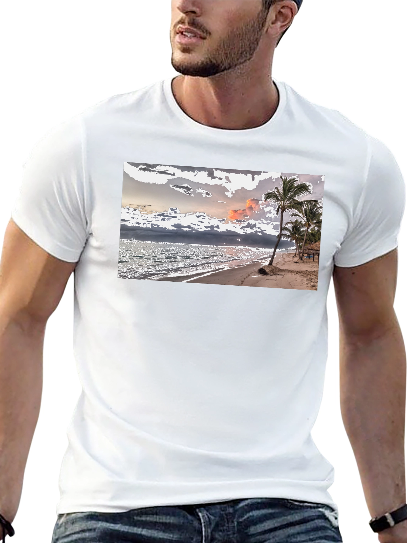 Black Beach Scene Graphic Tee view 13
