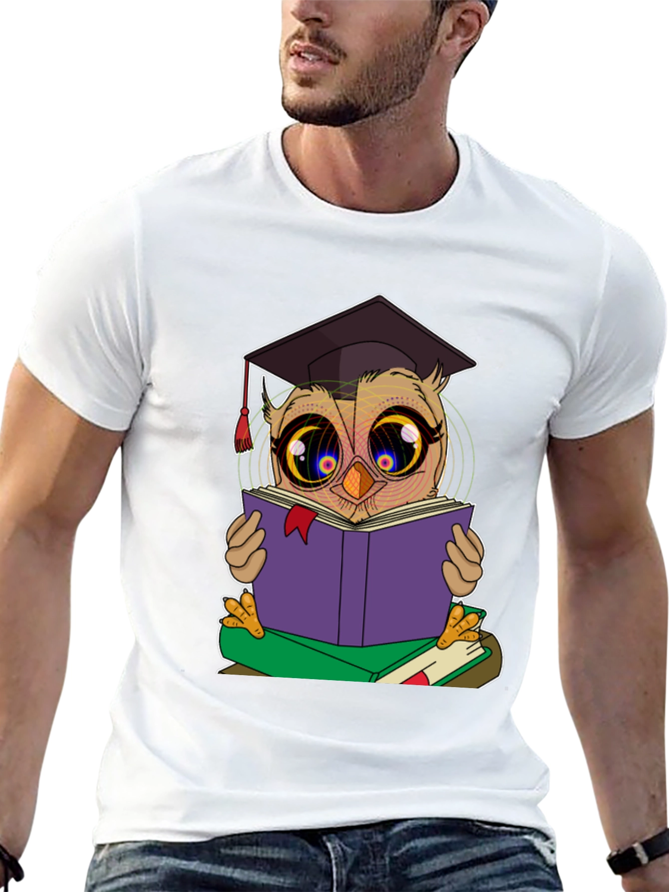 Black Owl Reading Book T-Shirt view 13