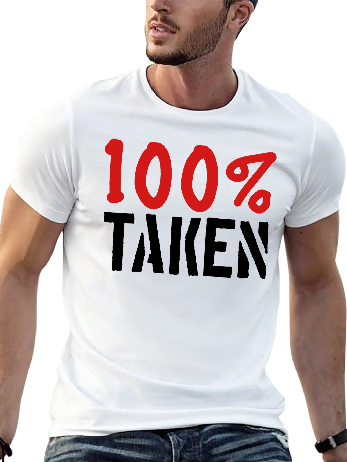 Black 100% Taken Graphic Tee - Funny Relationship Shirt view 13