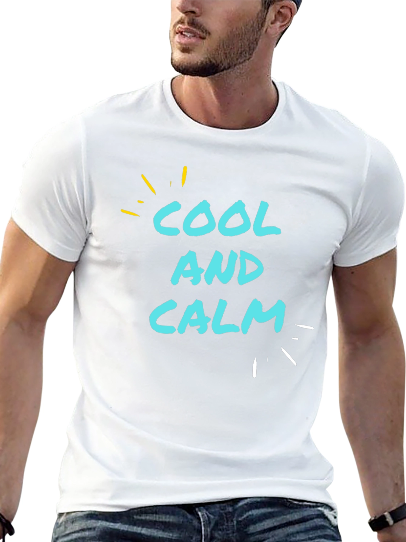 Black Cool and Calm Graphic T-Shirt - Casual Comfort view 13