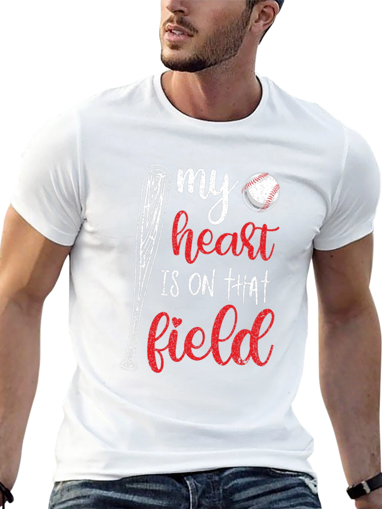 Black Baseball Heart T-Shirt view 13