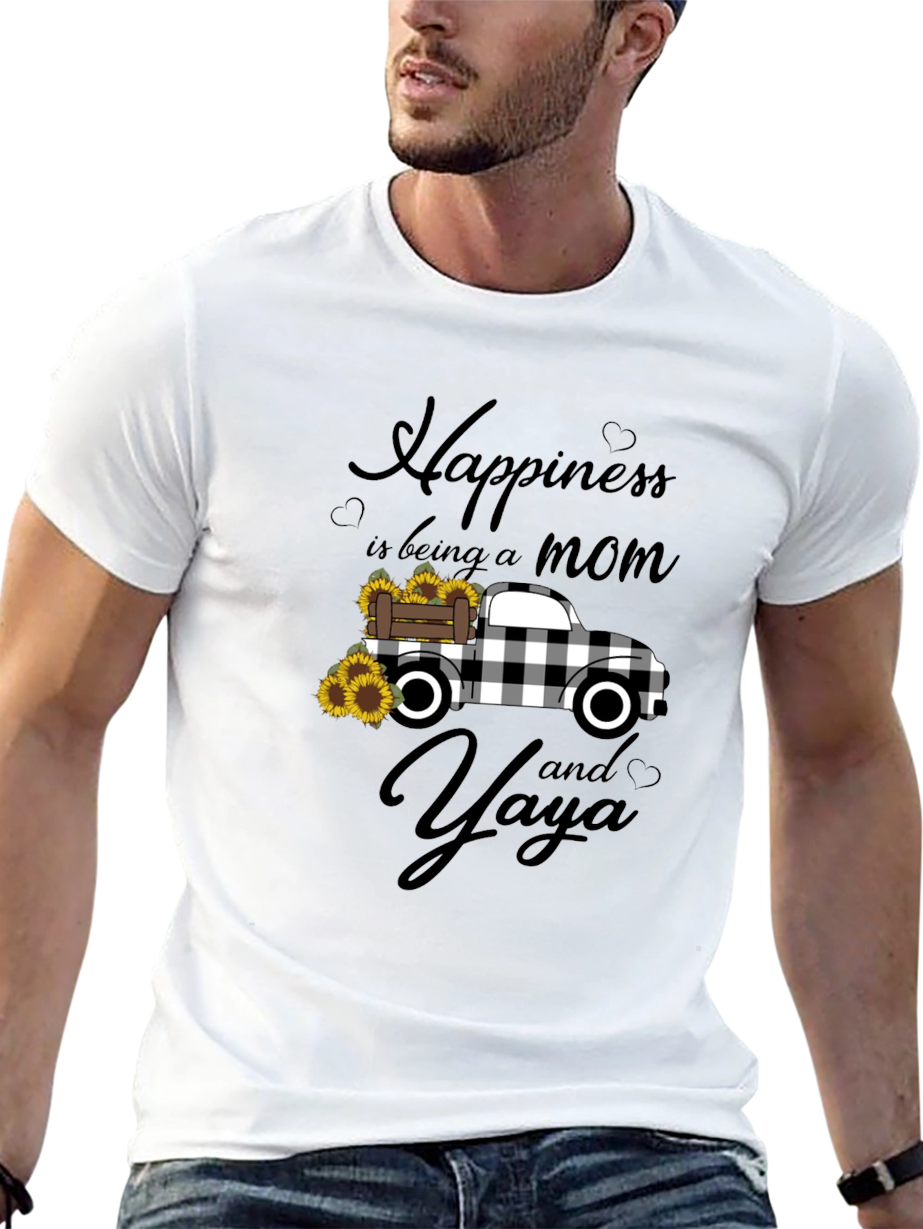 Black Happiness Mom and Yaya Graphic Tee view 13
