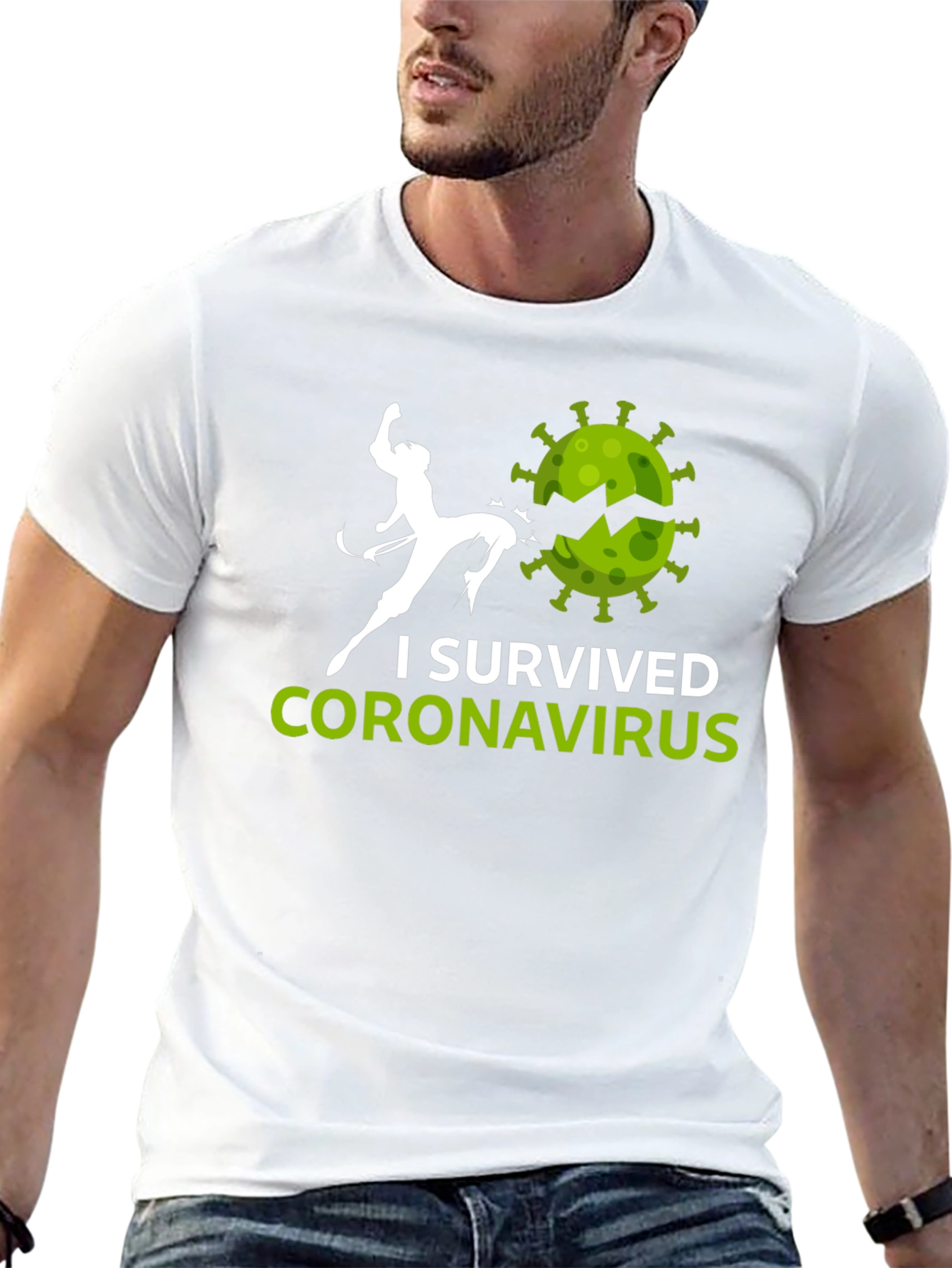 Black I Survived Coronavirus T-Shirt view 13