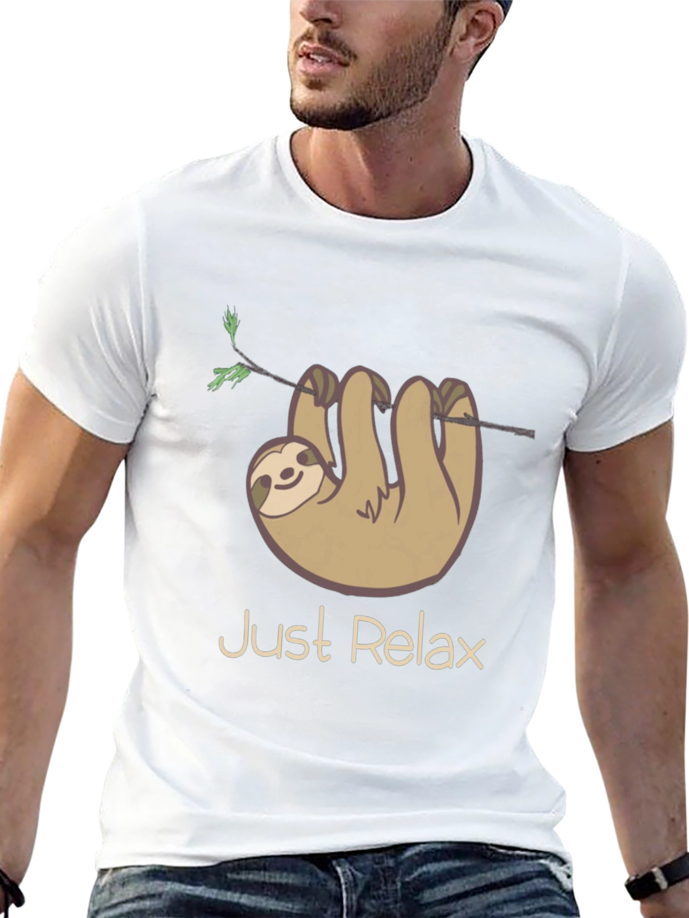 Black Just Relax Sloth Graphic Tee - Casual Comfort view 13